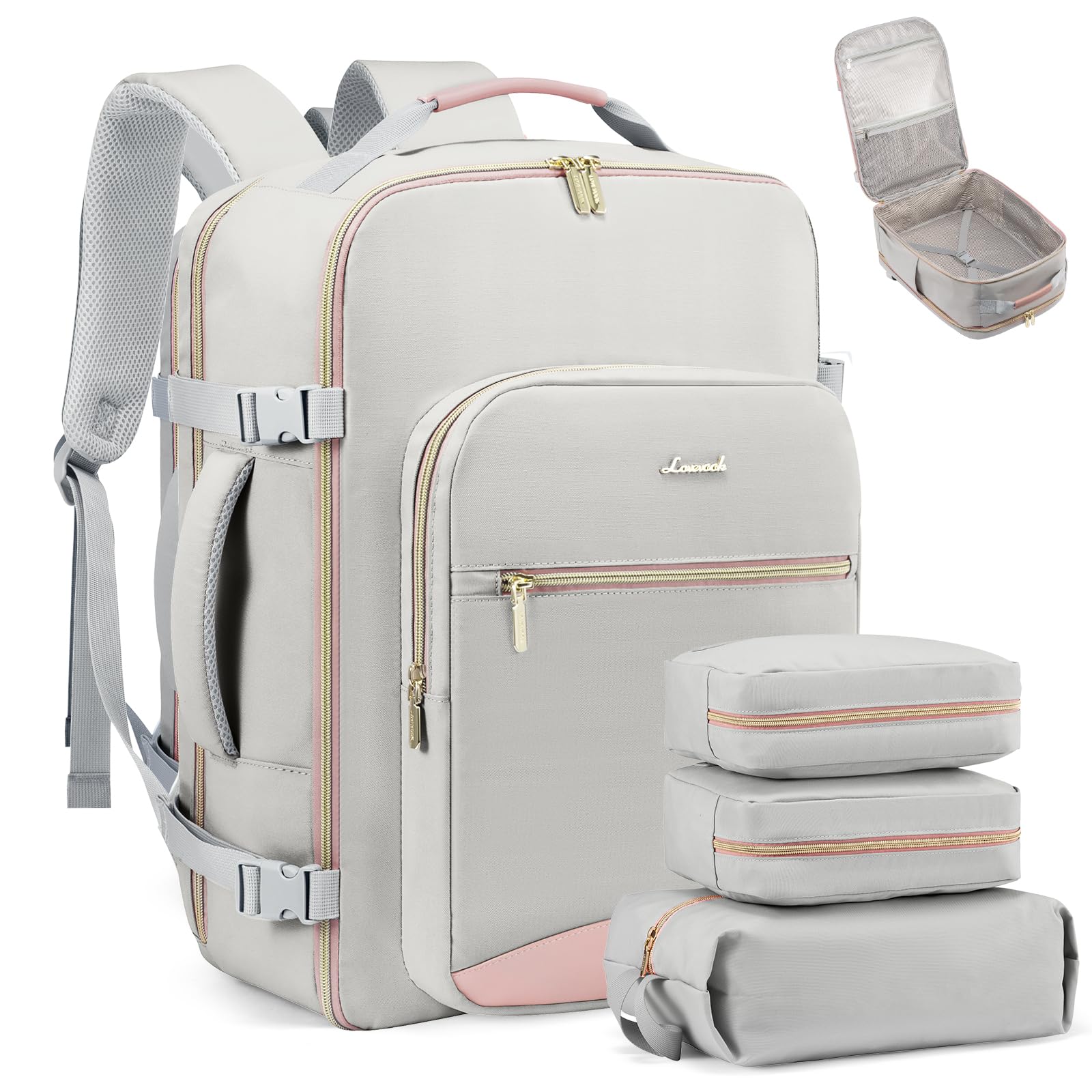 Mochila De Viaje Lovevook Carry On Para Portátil Impermeable De 17 Pulgadas De 40 Litros - Venta Internacional.