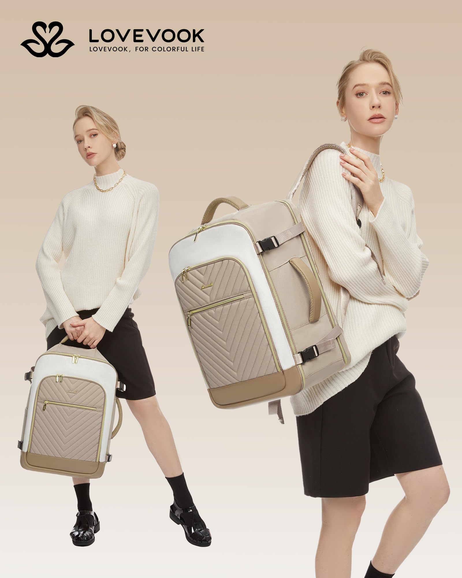Foto 8 pulgar | Mochila Lovevook Large Travel De 40 Litros Para Mujer Con Portátil De 17 Pulgadas - Venta Internacional.