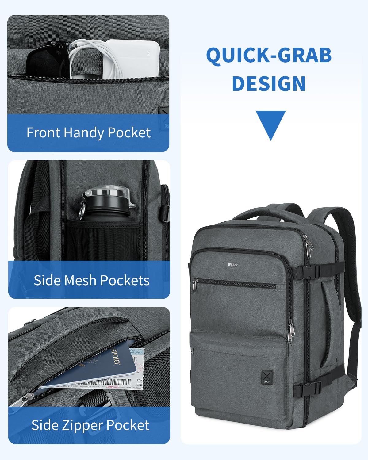 Foto 5 pulgar | Mochila Wandf Travel De 32 Litros Para Spirit Airlines Con Bolsillo Húmedo - Venta Internacional.