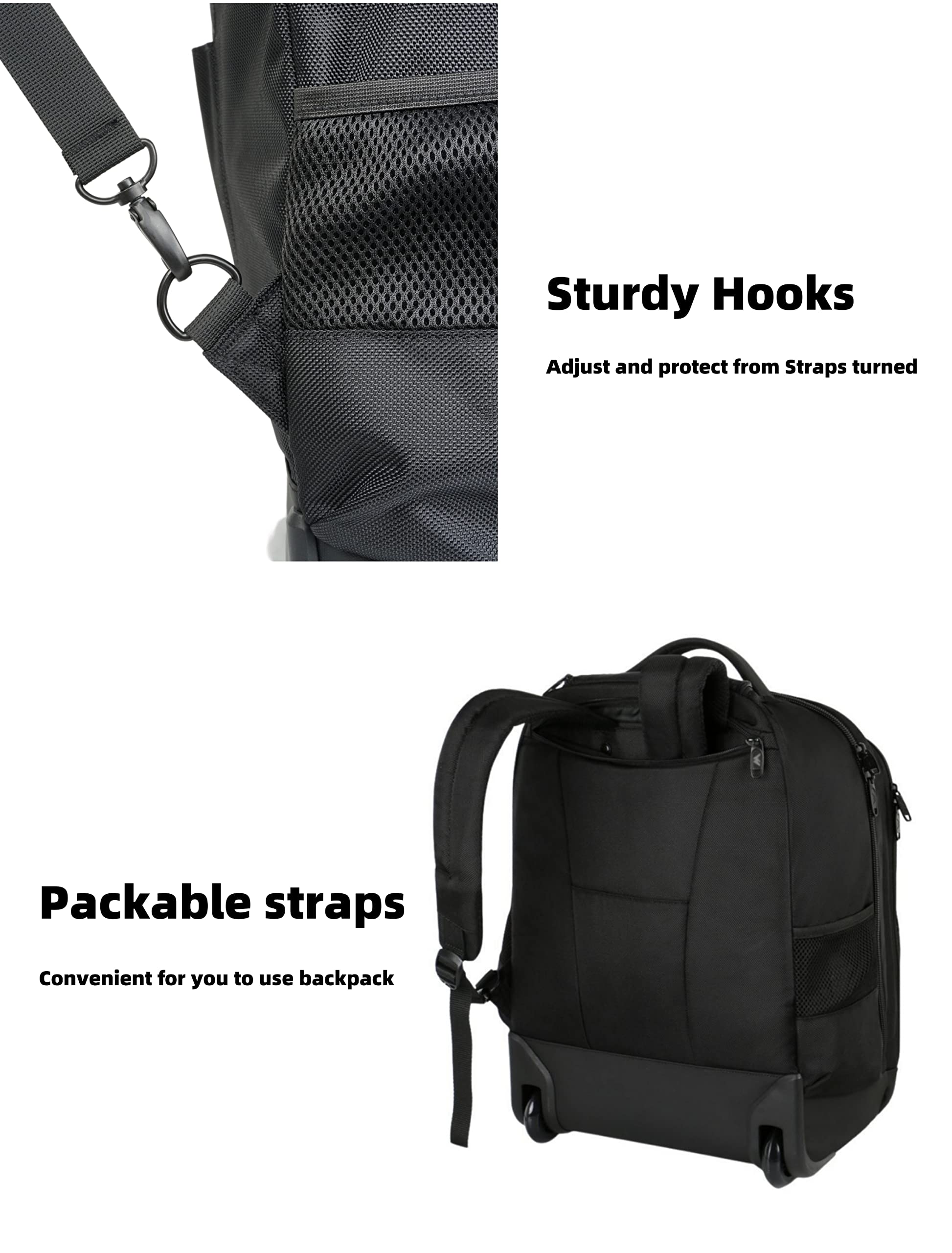 Foto 3 pulgar | Mochila Rodante Matein De 17 Pulgadas Resistente Al Agua Para Viajes - Venta Internacional.