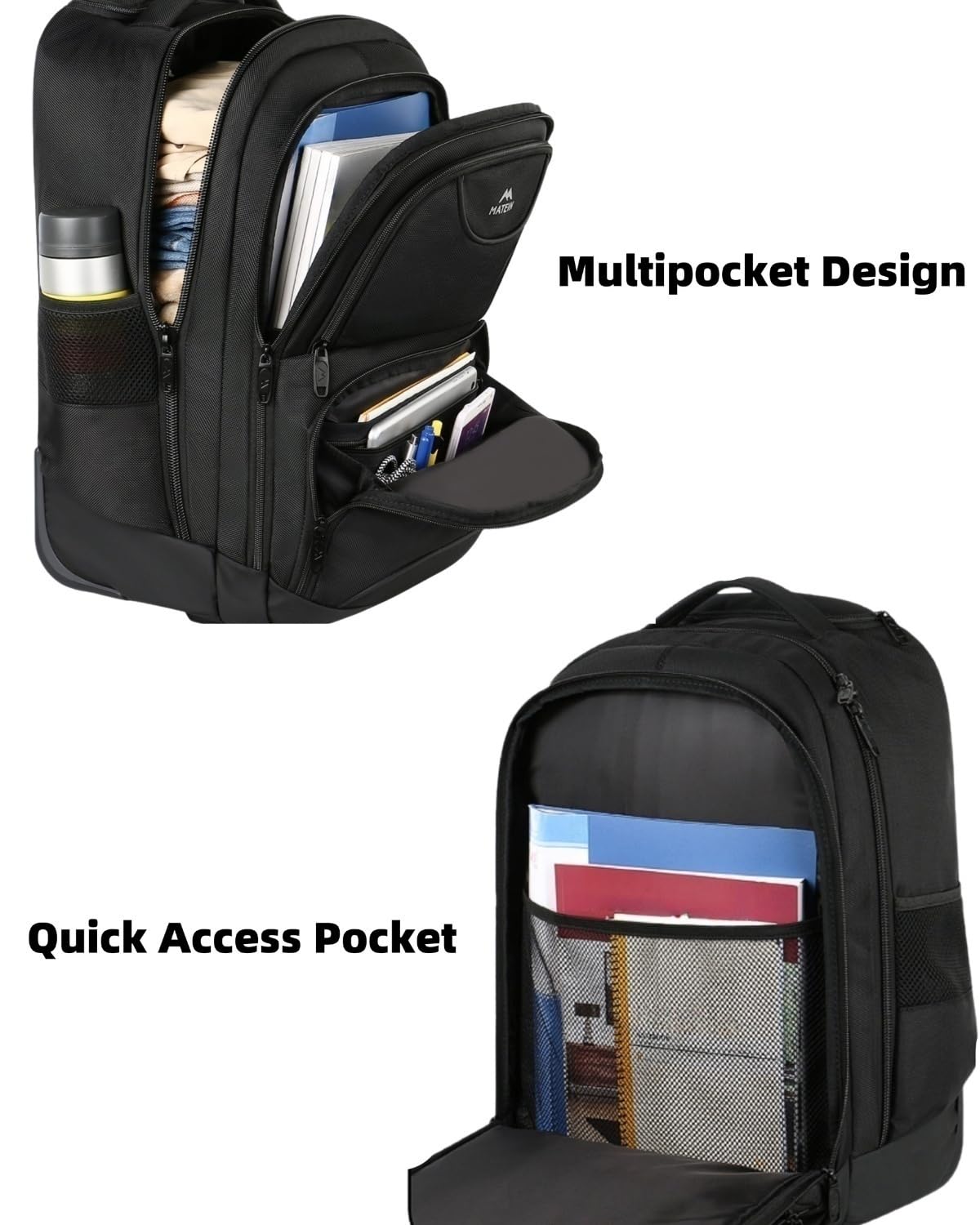 Foto 5 pulgar | Mochila Rodante Matein De 17 Pulgadas Resistente Al Agua Para Viajes - Venta Internacional.