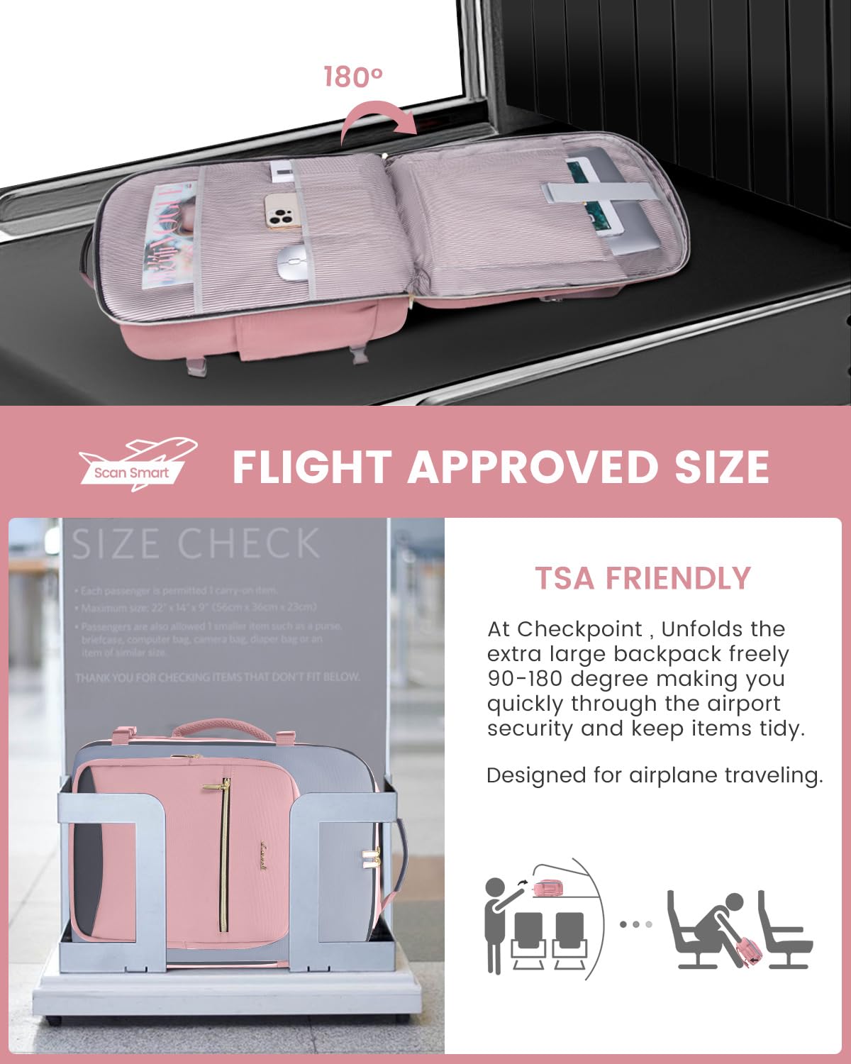 Foto 3 pulgar | Mochila de Viaje Lovevook 40L para Mujer - Venta Internacional