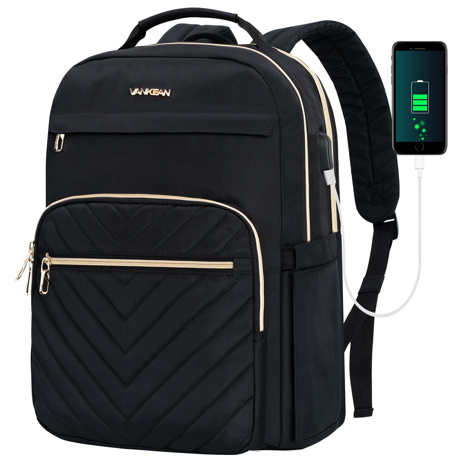 Foto 2 pulgar | Mochila para Portátil Vankean de 17.3" Impermeable Puerto Usb Negro - Venta Internacional