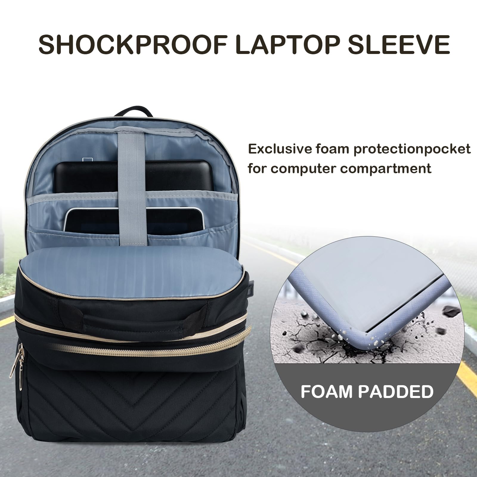 Foto 5 pulgar | Mochila para Portátil Vankean de 17.3" Impermeable Puerto Usb Negro - Venta Internacional