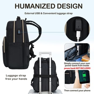 Foto 5 | Mochila para Portátil Vankean de 17.3" Impermeable Puerto Usb Negro - Venta Internacional