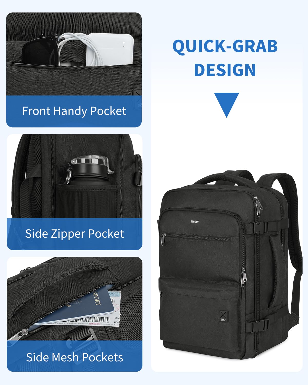 Foto 5 pulgar | Mochila Wandf Travel De 32 Litros Para Spirit Airlines Con Bolsillo Húmedo - Venta Internacional.
