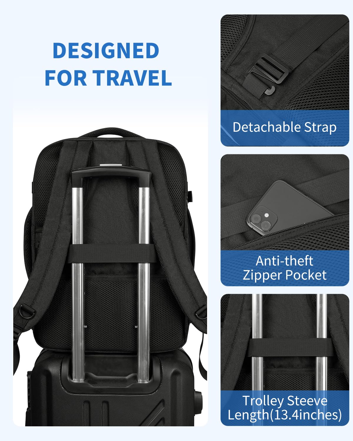 Foto 6 pulgar | Mochila Wandf Travel De 32 Litros Para Spirit Airlines Con Bolsillo Húmedo - Venta Internacional.
