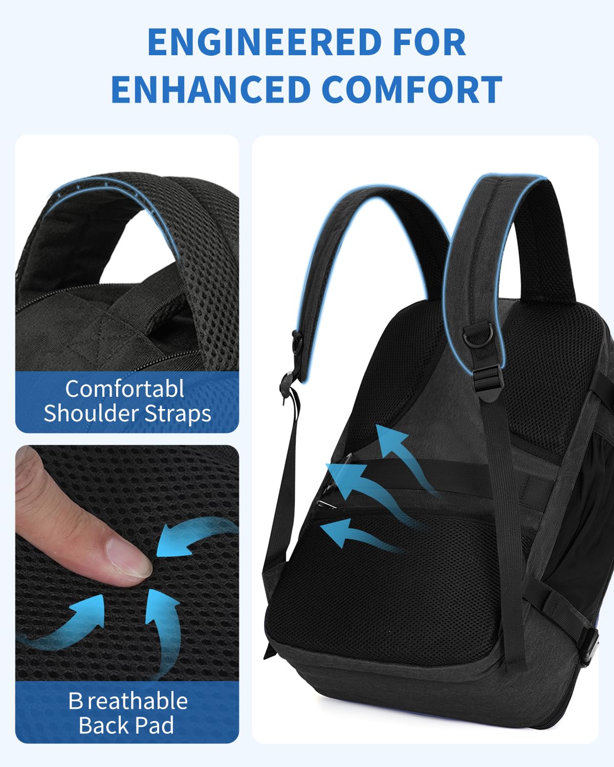 Foto 6 | Mochila Wandf Travel De 32 Litros Para Spirit Airlines Con Bolsillo Húmedo - Venta Internacional.