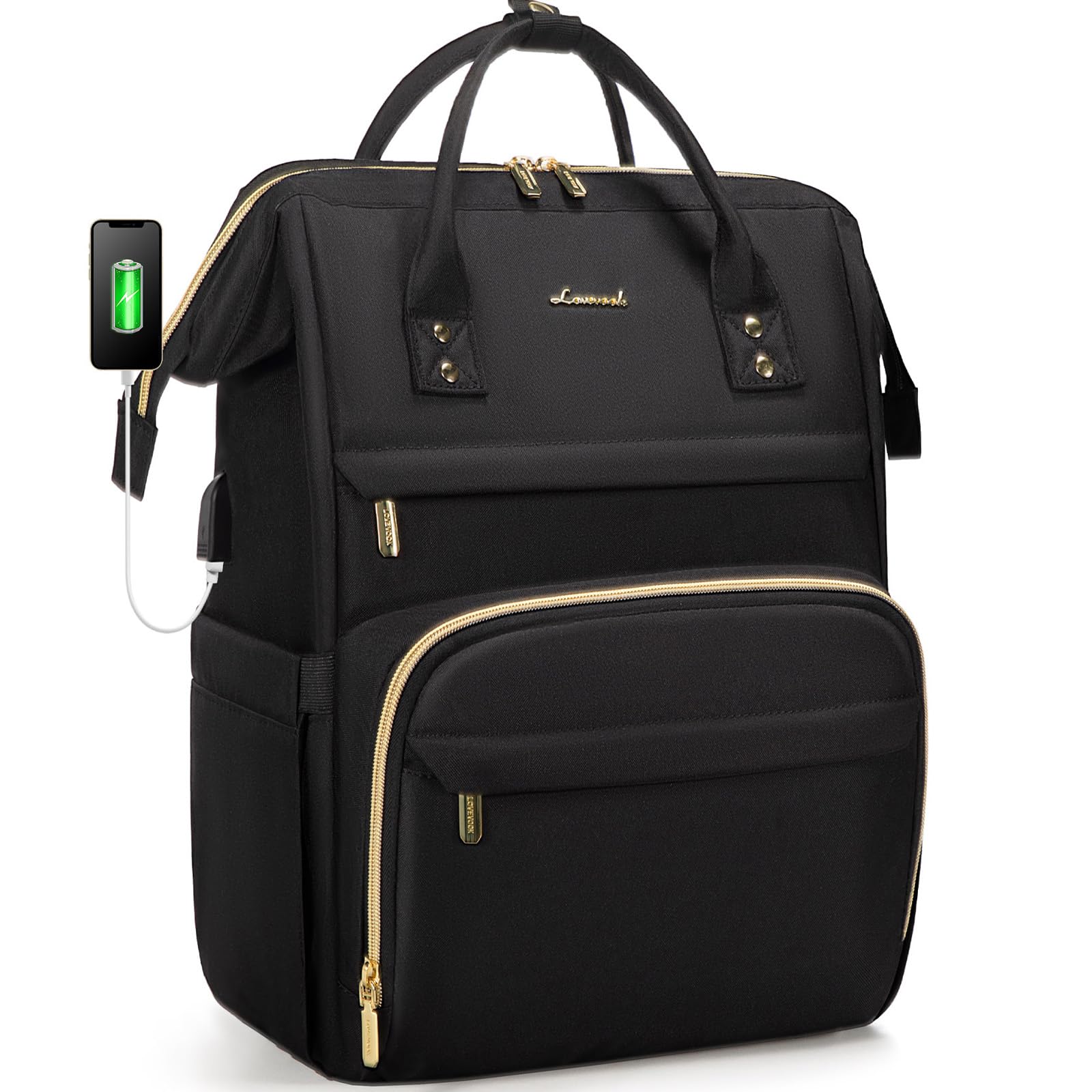 Foto 2 pulgar | Mochila para Portátil Lovevook para Mujer 15.6" Impermeable Negro - Venta Internacional