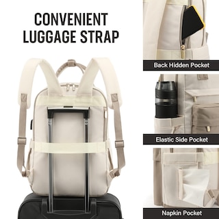 Foto 4 | Mochila para Portátil Lovevook para Mujer 15.6" con Puerto Usb Beige - Venta Internacional