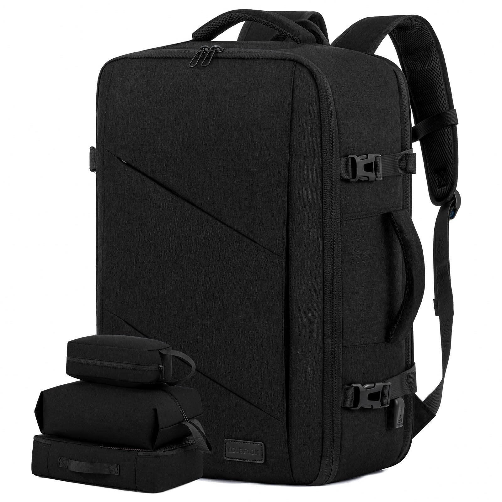 Foto 2 pulgar | Mochila de Viaje Lovevook Travel Carry On Negro 40 L - Venta Internacional