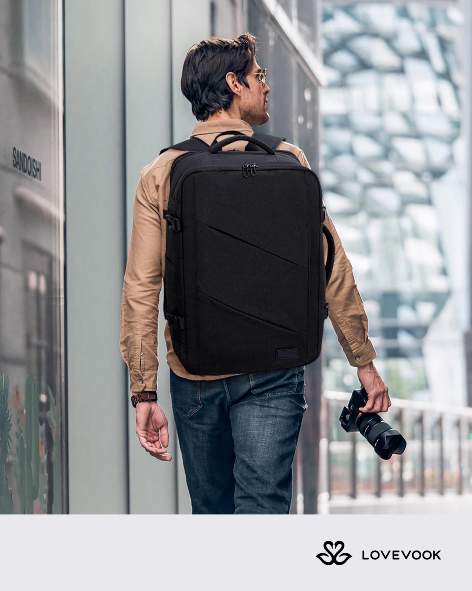 Foto 7 pulgar | Mochila de Viaje Lovevook Travel Carry On Negro 40 L - Venta Internacional