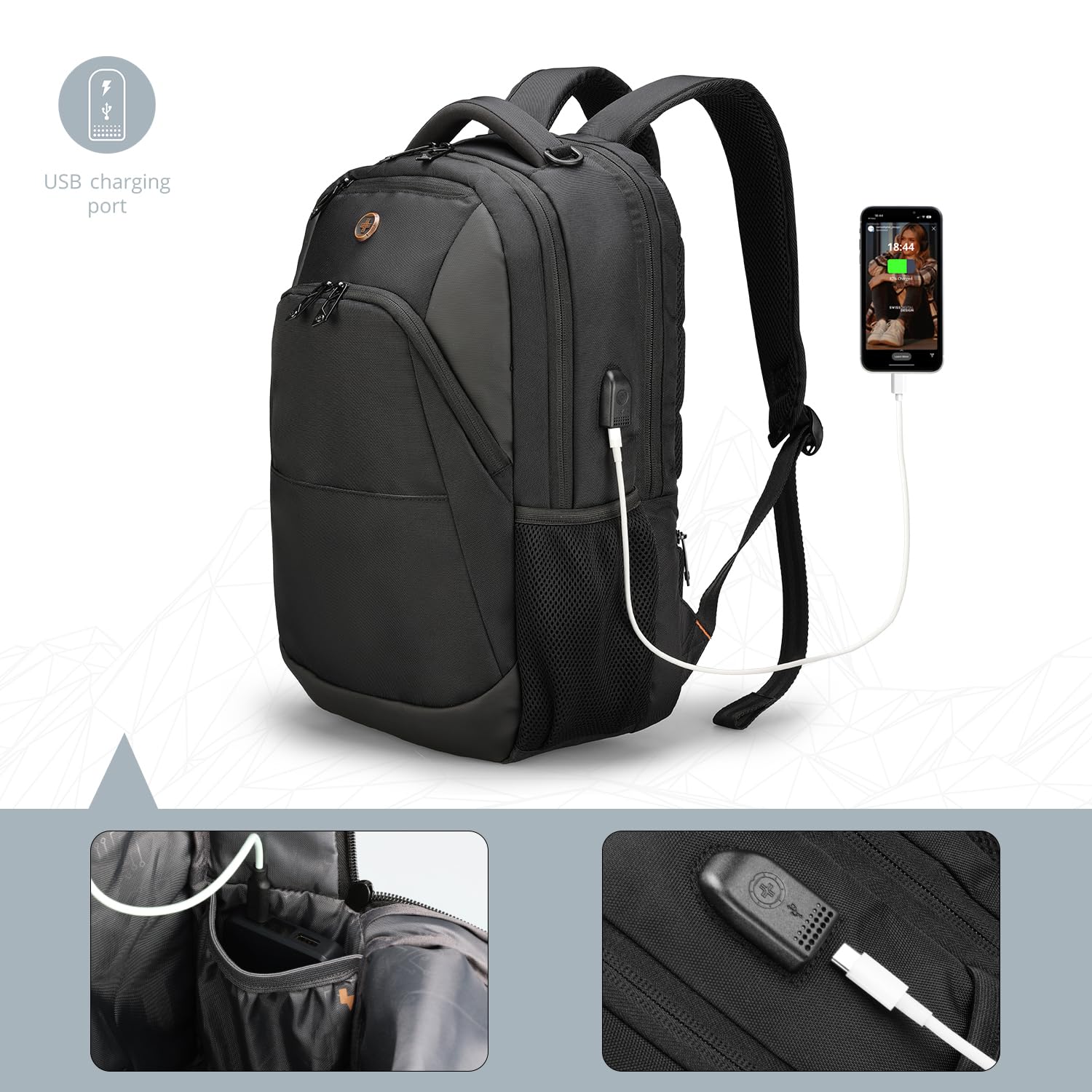 Foto 3 pulgar | Mochila Swissdigital Design para Portátil con Puerto Usb de 16 Pulgadas - Venta Internacional