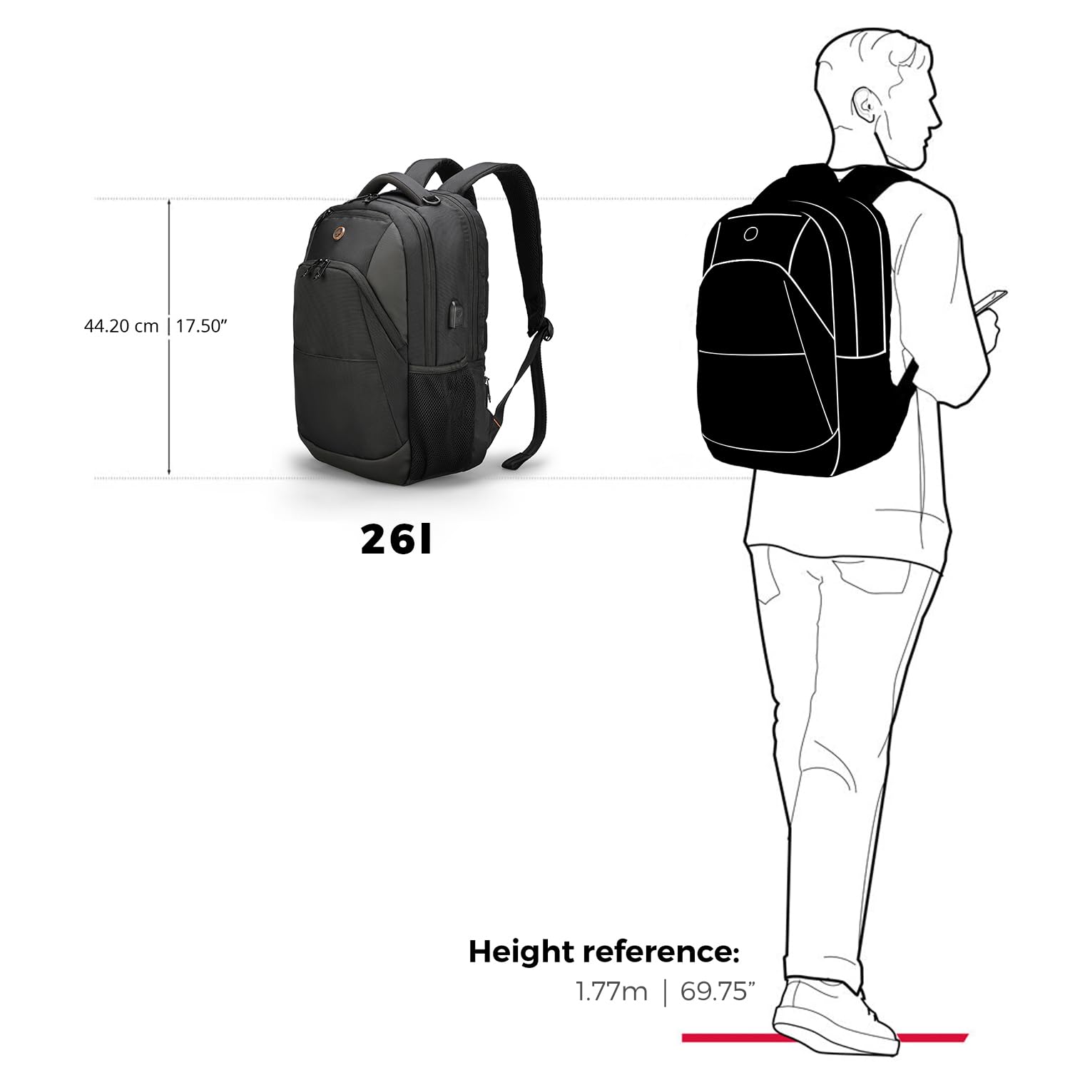 Foto 5 pulgar | Mochila Swissdigital Design para Portátil con Puerto Usb de 16 Pulgadas - Venta Internacional