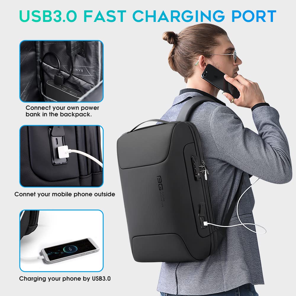 Foto 4 | Mochila Bange Antirrobo Business Para Portátil De 15,6 Pulgadas Con Usb - Venta Internacional.
