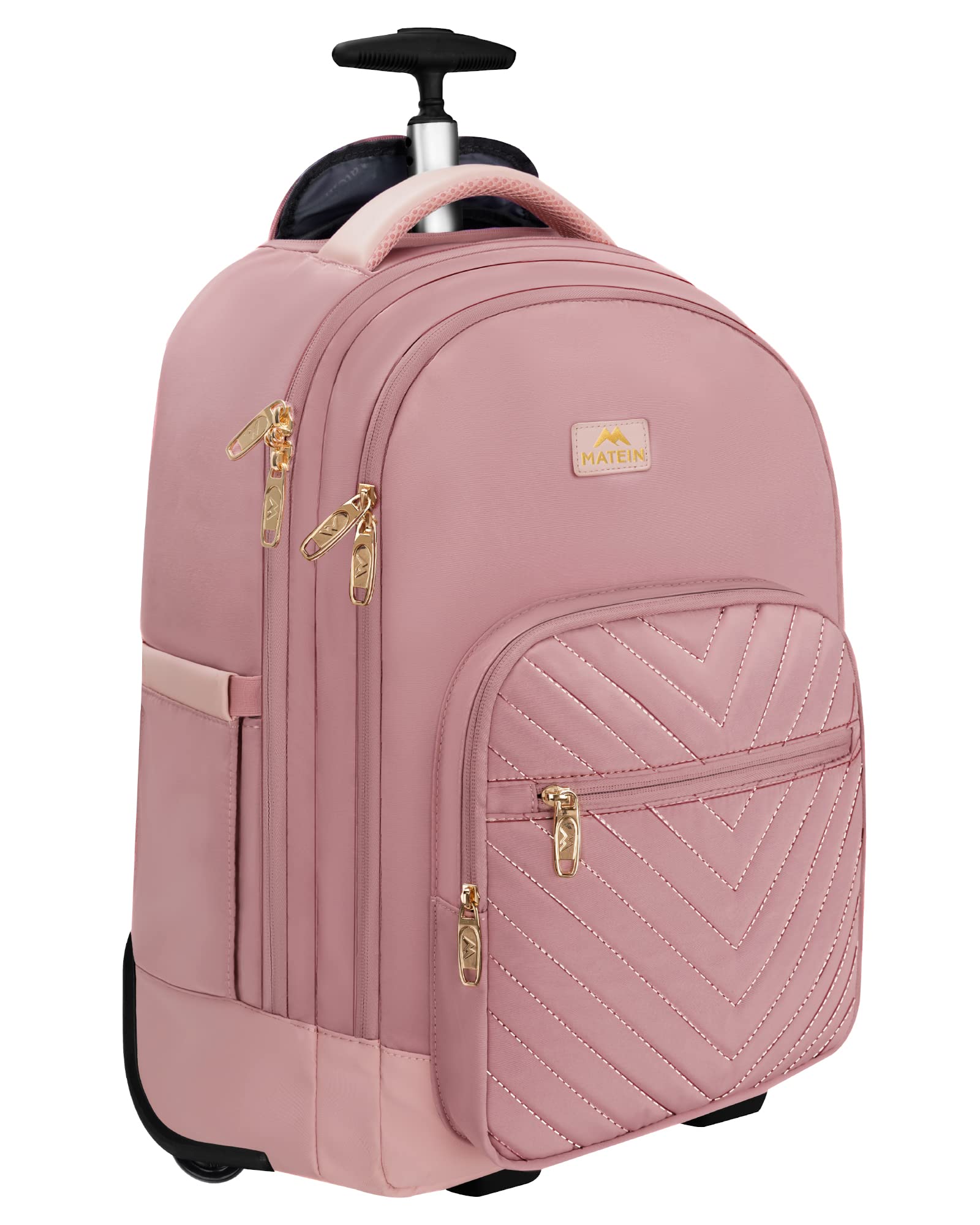 Mochila Rodante Matein Para Mujer De 17 Pulgadas Con Ruedas, Color Rosa - Venta Internacional.