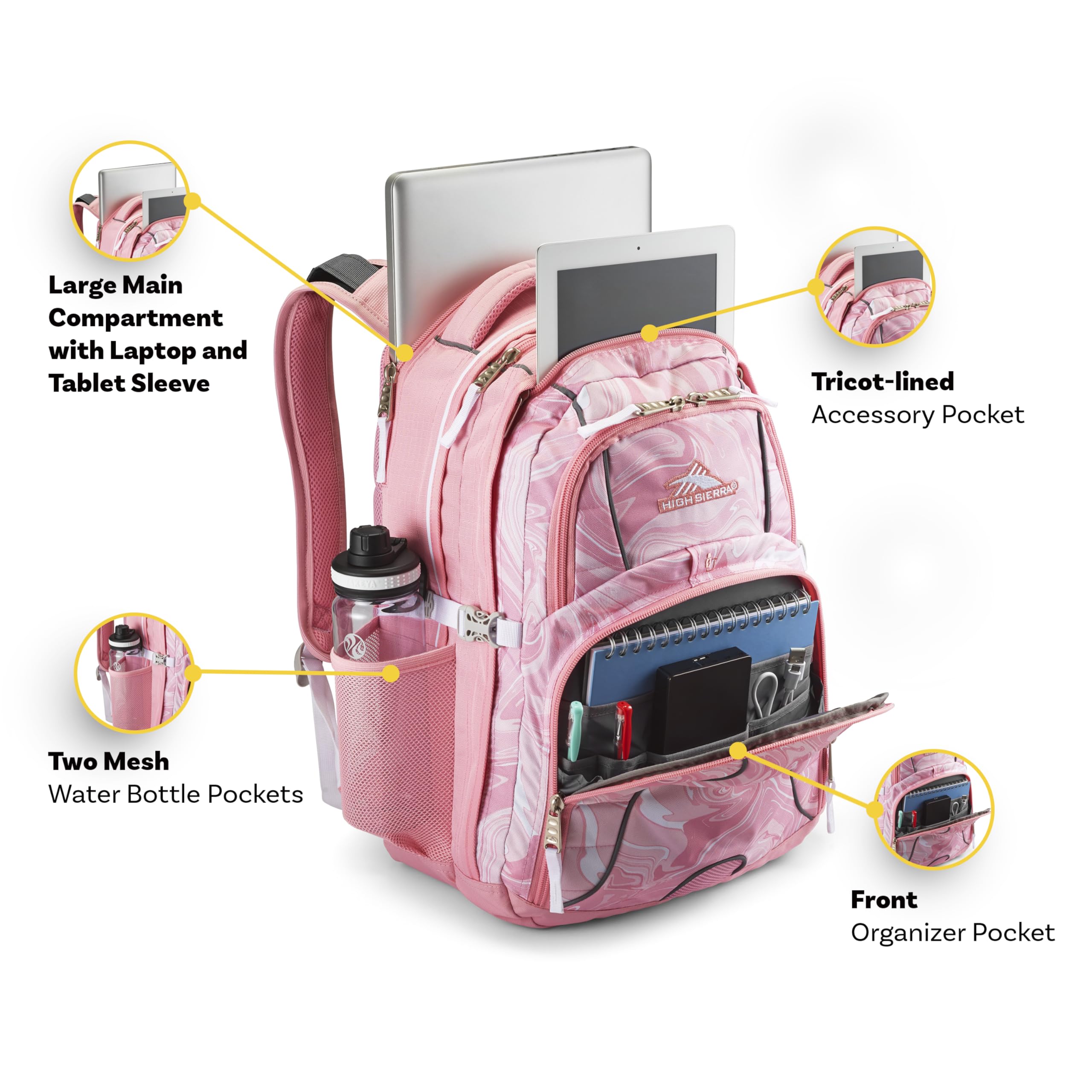 Foto 5 pulgar | Mochila High Sierra Swerve para Portátil Negra - Venta Internacional