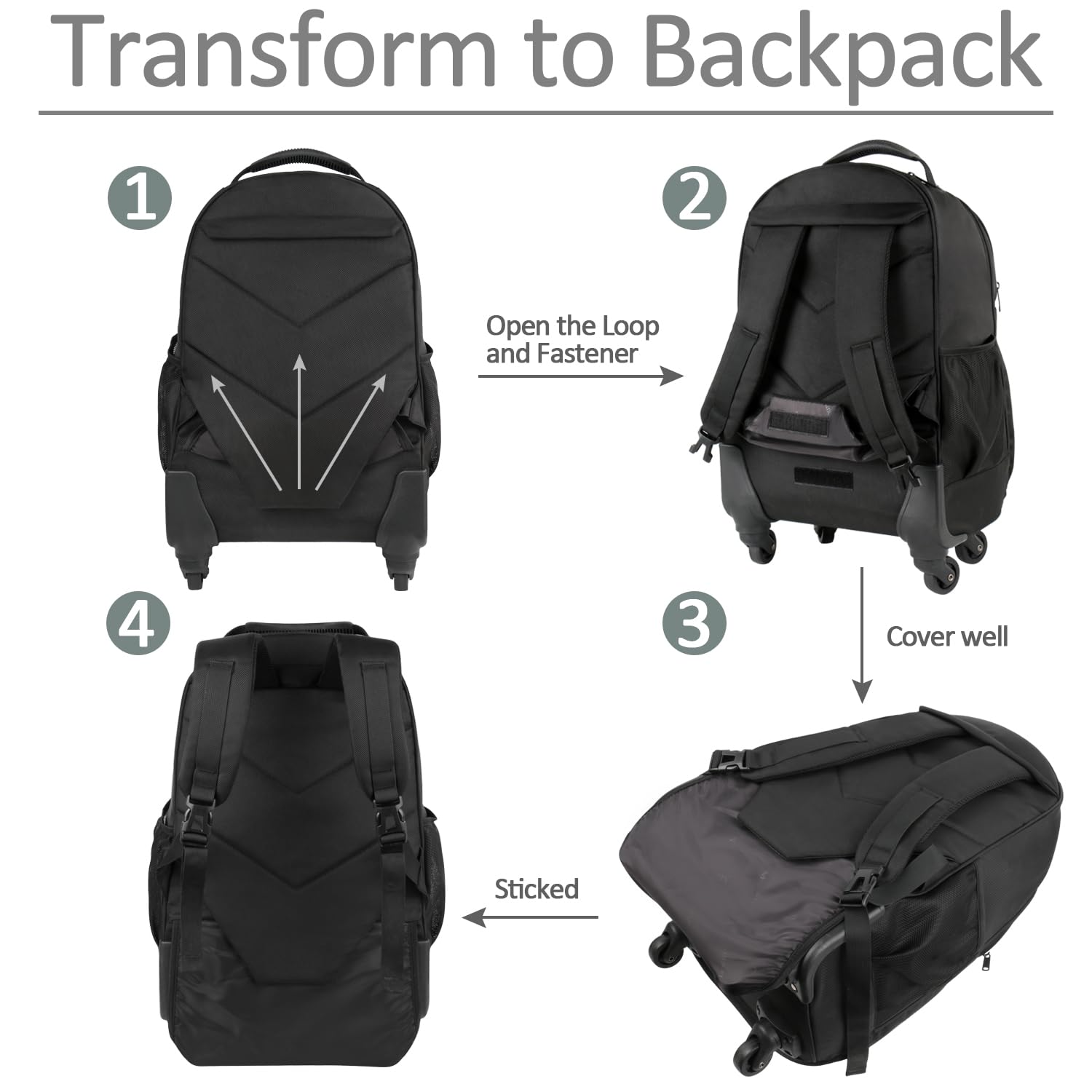 Foto 6 pulgar | Mochila Rodante Matein Para Portátil De Viaje De 17 Pulgadas Resistente Al Agua - Venta Internacional.