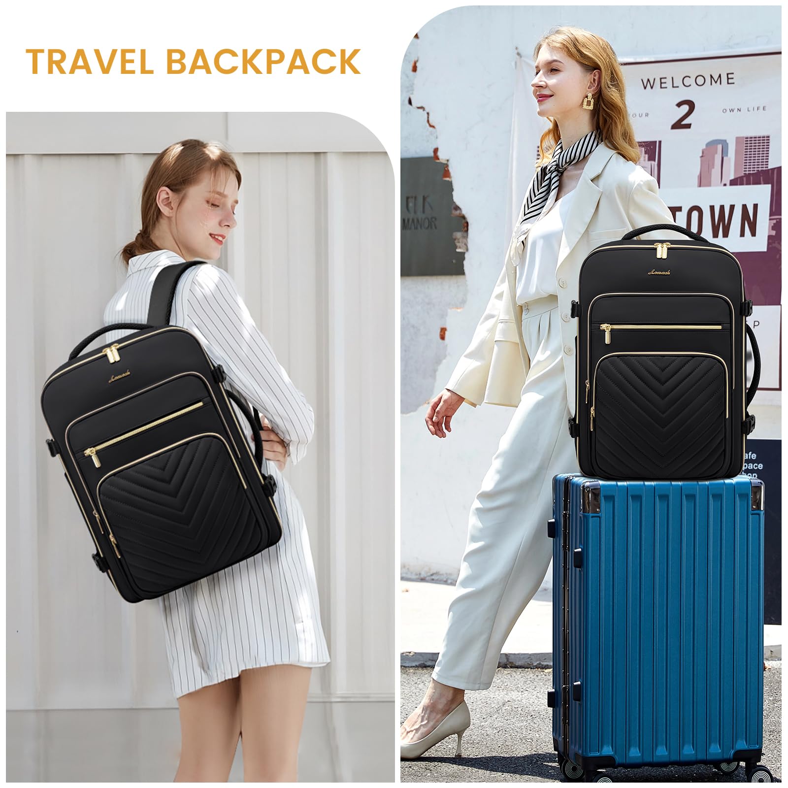 Foto 3 pulgar | Mochila De Viaje Lovevook Grande De 40 Litros Con 3 Cubos De Embalaje Para Mujer - Venta Internacional.