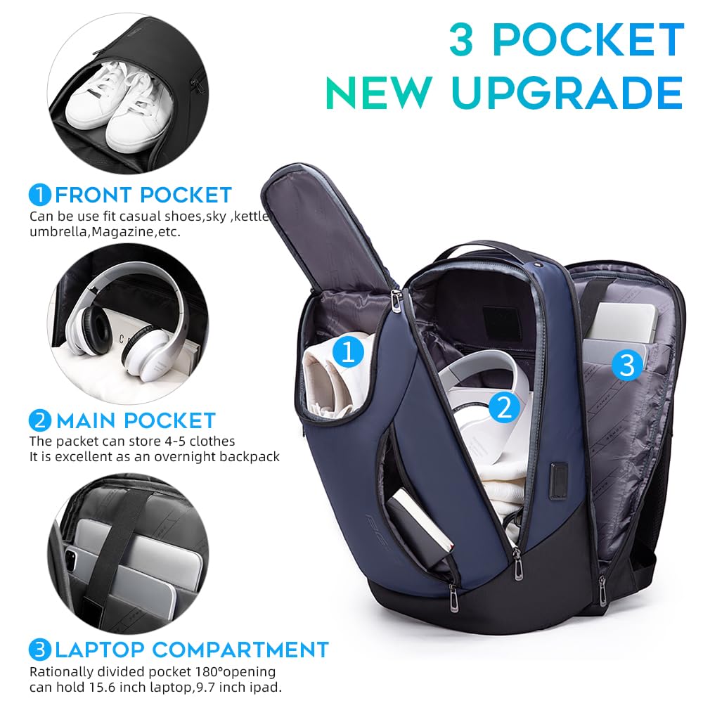 Foto 3 pulgar | Mochila Bange Business Smart Impermeable Para Portátil De 15,6 Pulgadas - Venta Internacional.