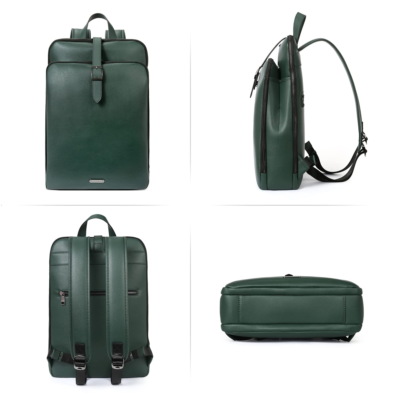 Foto 7 pulgar | Mochila Cluci Leather Verde para Portátil de 15.6 Pulgadas para Mujer - Venta Internacional