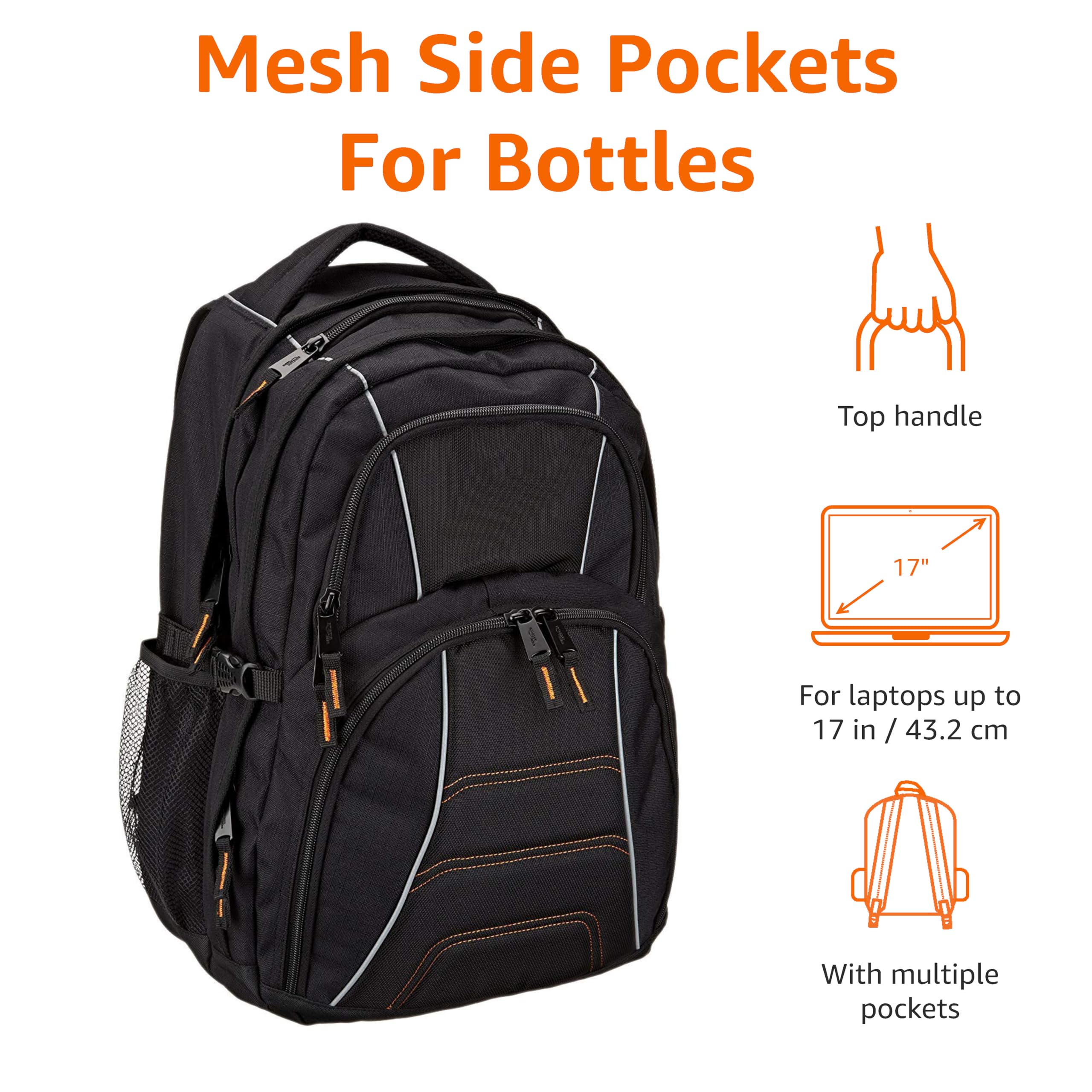 Foto 4 pulgar | Mochila Para Portátil Amazon Basics Para La Escuela, El Trabajo Y Los Viajes De 17 Pulgadas - Venta Internacional.