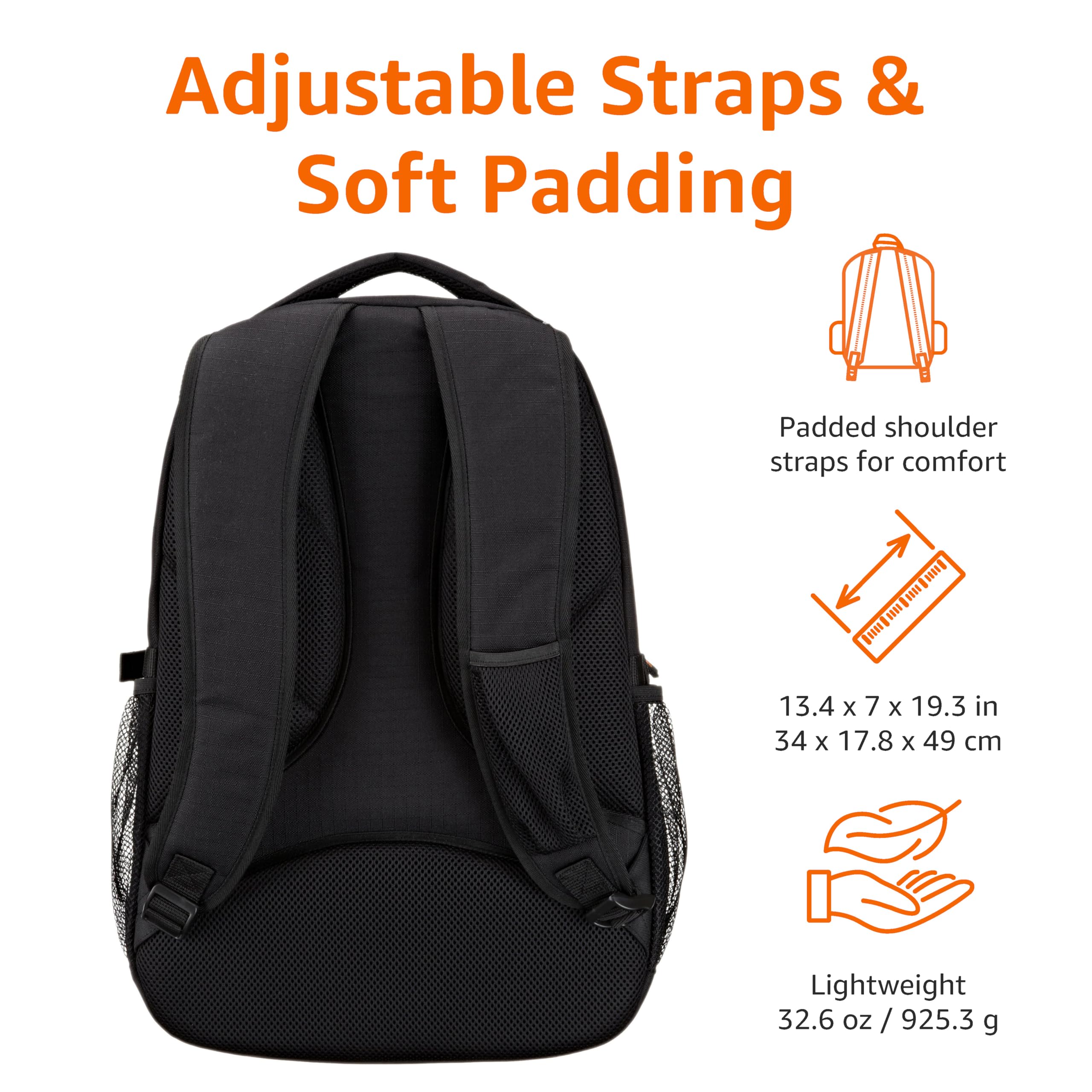 Foto 4 | Mochila Para Portátil Amazon Basics Para La Escuela, El Trabajo Y Los Viajes De 17 Pulgadas - Venta Internacional.
