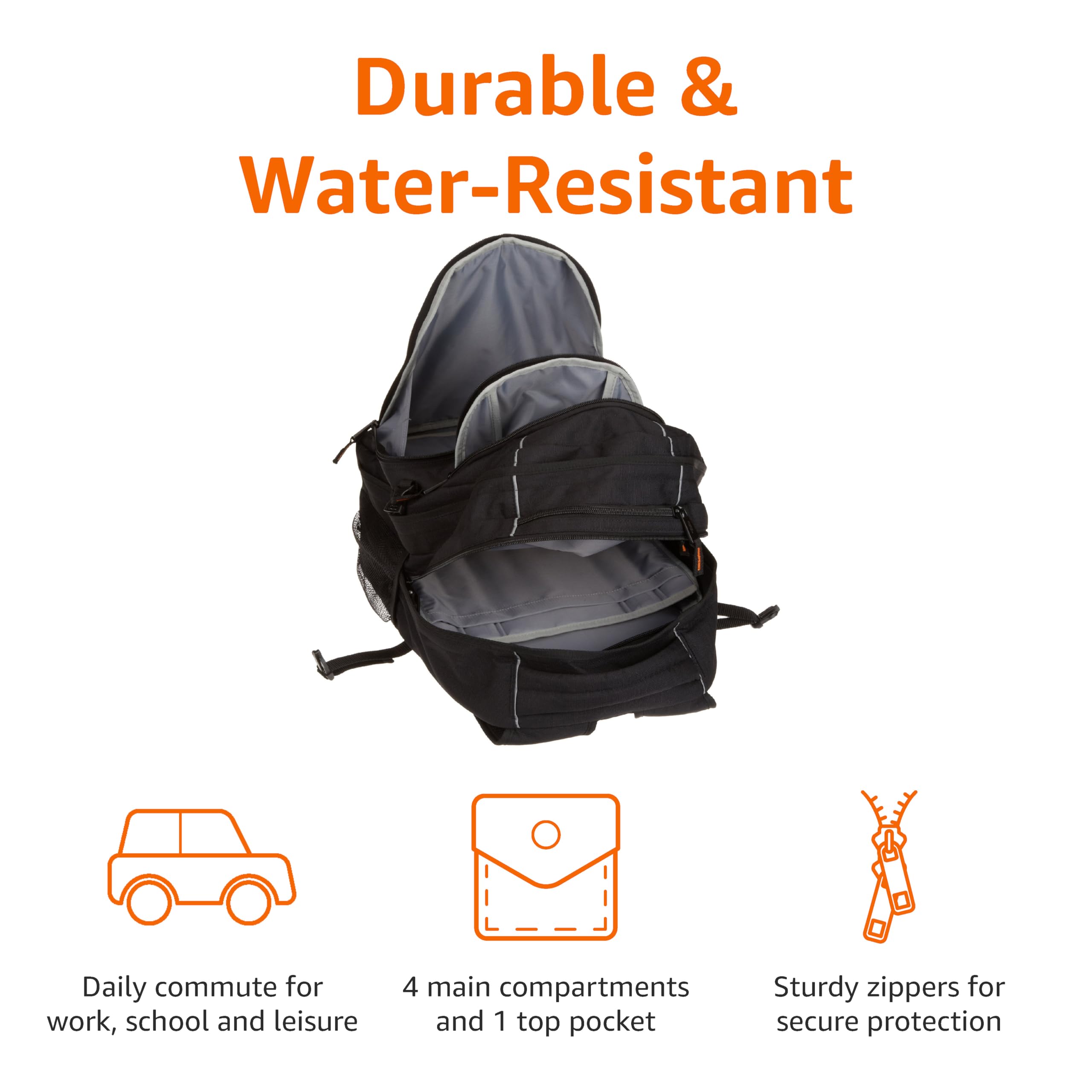 Foto 5 | Mochila Para Portátil Amazon Basics Para La Escuela, El Trabajo Y Los Viajes De 17 Pulgadas - Venta Internacional.