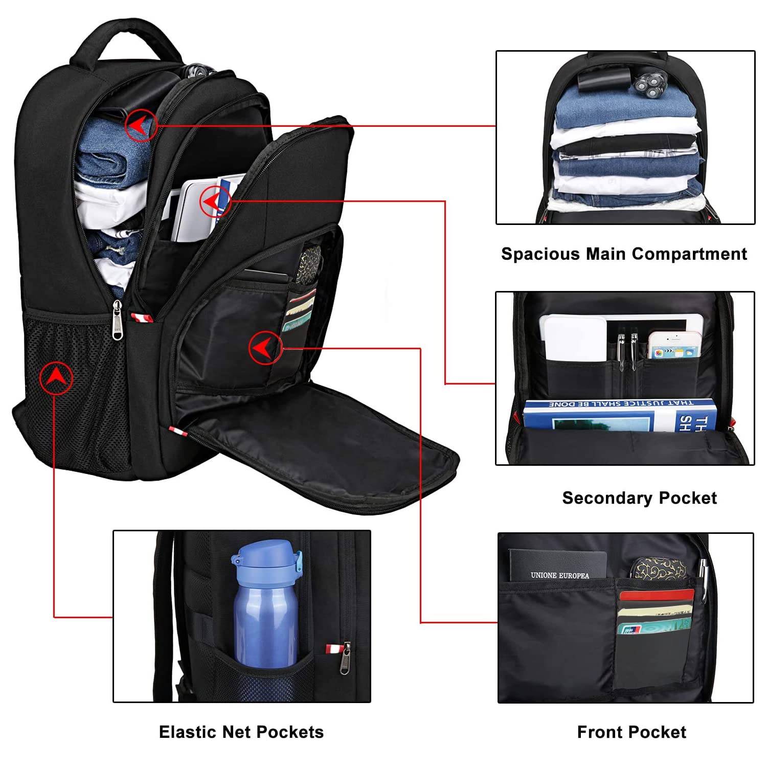 Foto 5 pulgar | Mochila Para Portátil Della Gao, Viajes De Negocios, Carga Usb De 15 Pulgadas - Venta Internacional.
