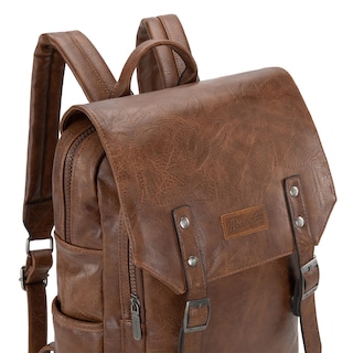 Foto 6 | Mochila Para Portátil Montana West × Wrangler Brown De Cuero Vegano - Venta Internacional.