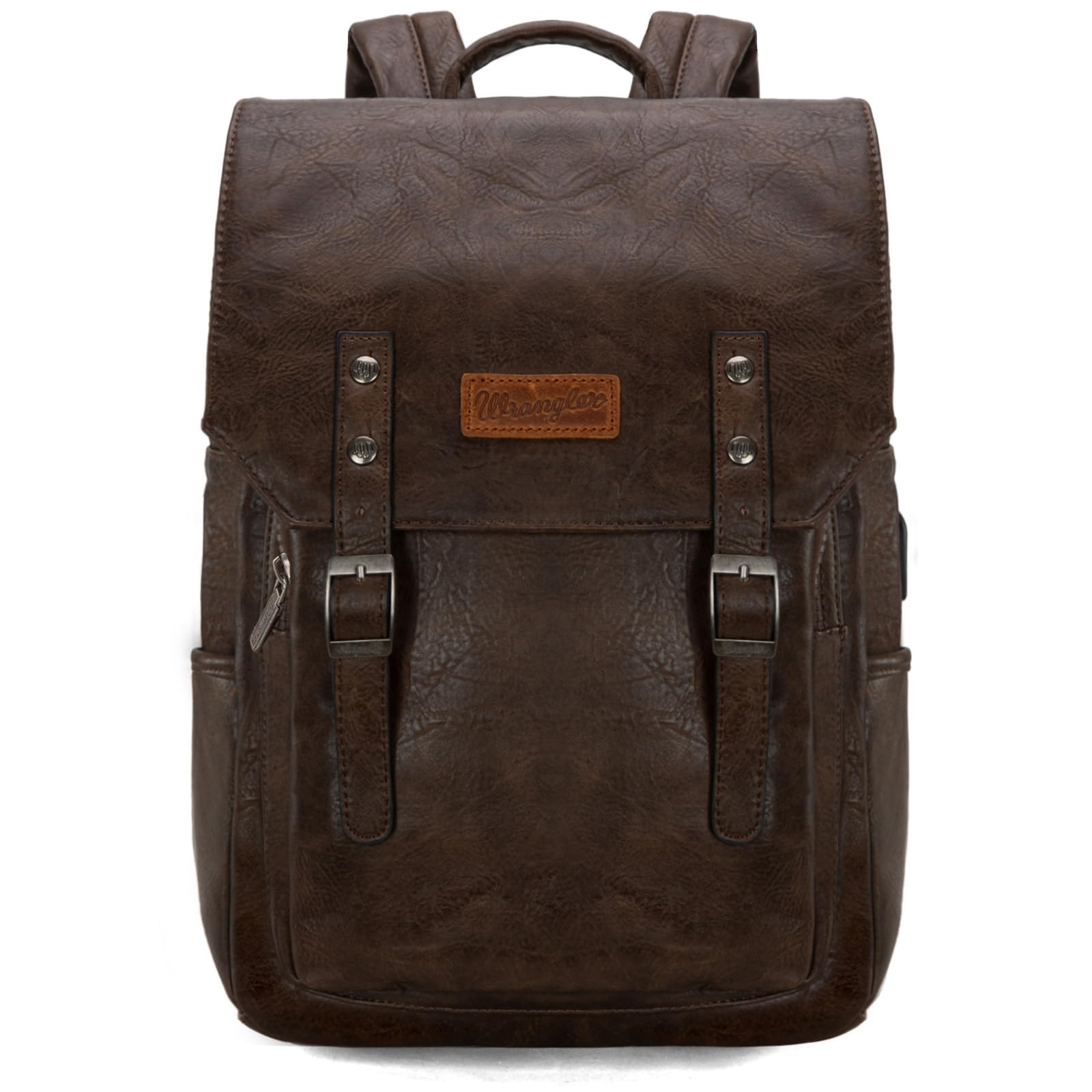 Foto 4 pulgar | Mochila Wrangler De Piel Vegana Para Portátil De 17.3 Pulgadas, Unisex, Negra - Venta Internacional.