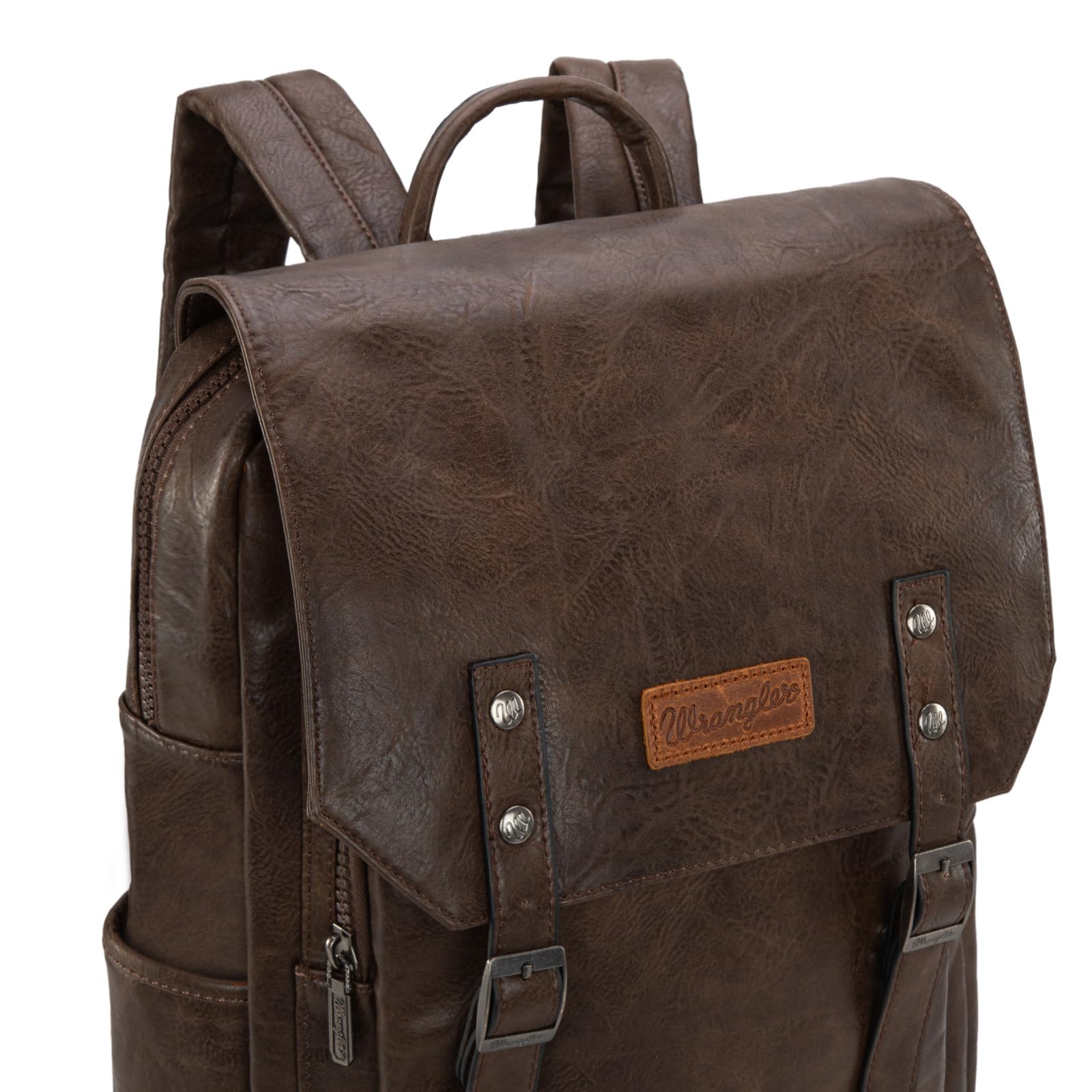 Foto 7 pulgar | Mochila Wrangler De Piel Vegana Para Portátil De 17.3 Pulgadas, Unisex, Negra - Venta Internacional.