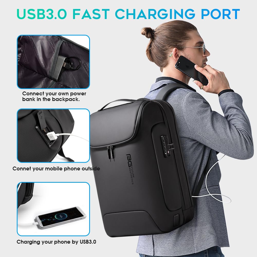 Foto 7 | Mochila Bange, Antirrobo, Impermeable, A La Moda, Para Viajes, 17.3 Pulgadas - Venta Internacional.