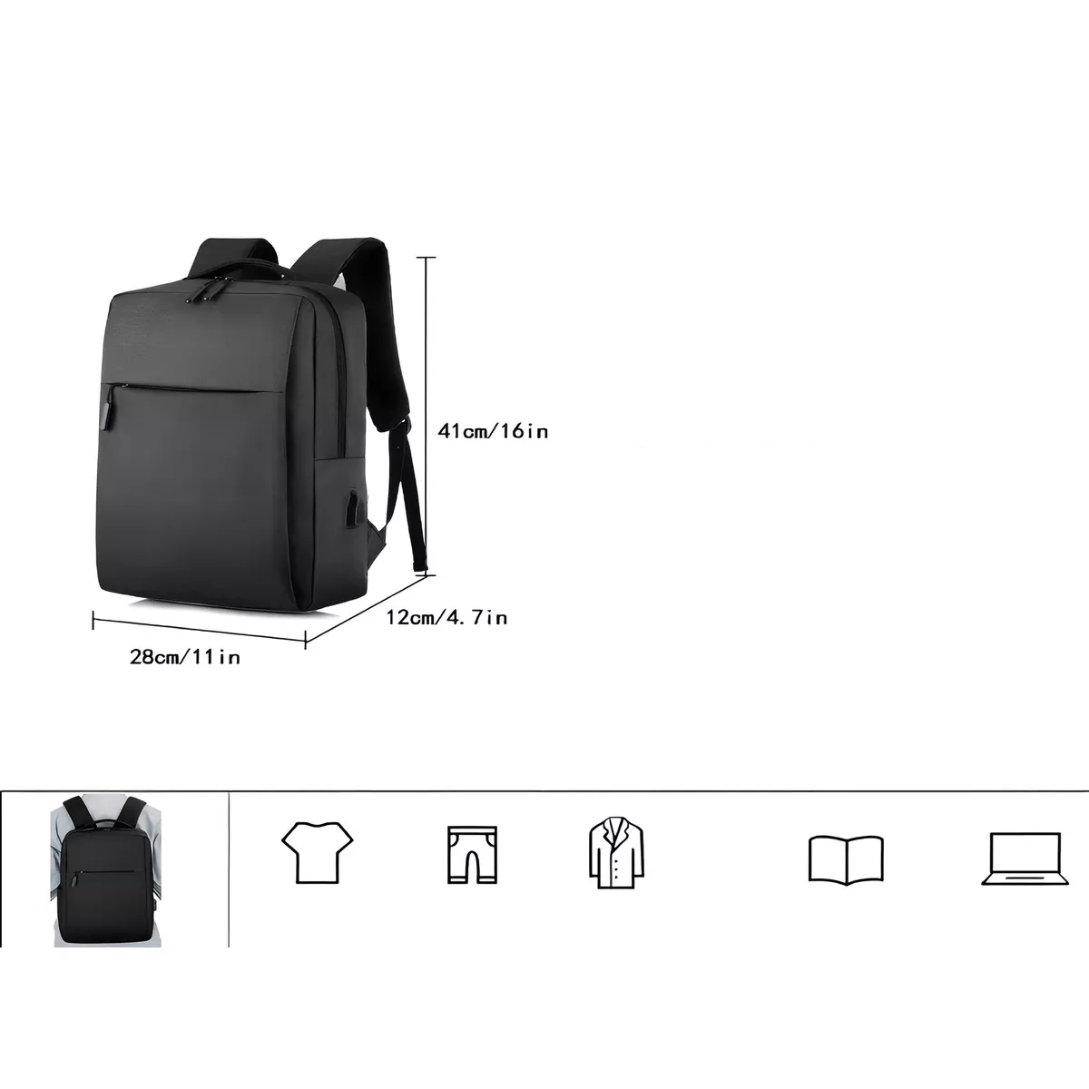 Foto 3 pulgar | Mochila Bolsa 15 Pulgadas Para Laptop Oxford  Eo Safe Imports Esi-18229 Negro