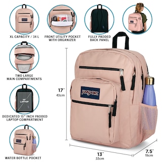Foto 3 | Mochila Para Portátil Jansport Big Student 15 Pulgadas Five A Day Cream - Venta Internacional.