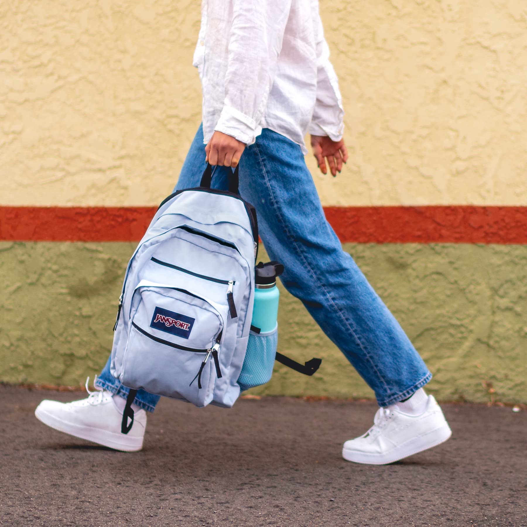 Foto 5 | Mochila Para Portátil Jansport Big Student De 15 Pulgadas Con Estampado Floral Desteñido Y Menta - Venta Internacional.