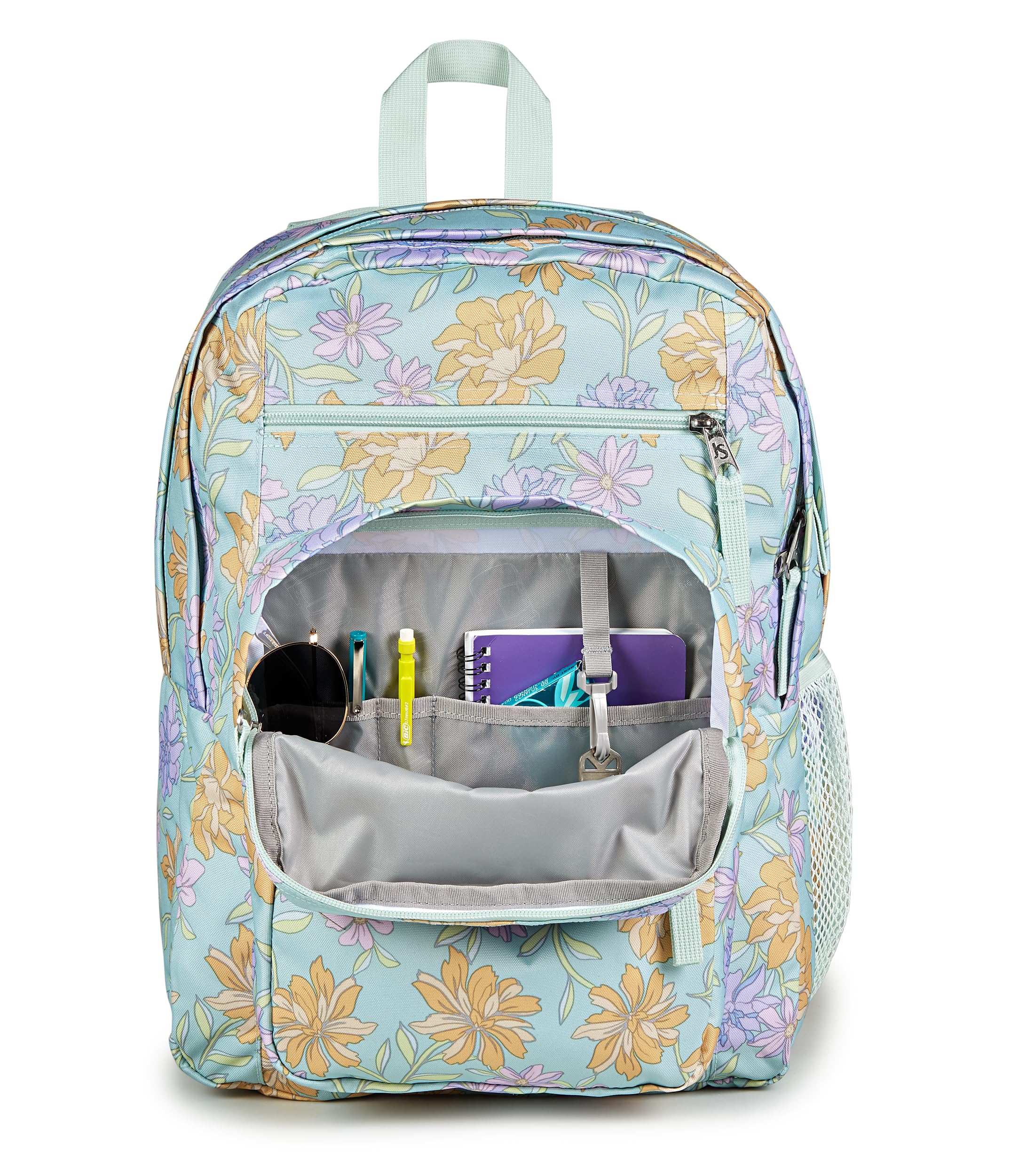 Foto 7 | Mochila Para Portátil Jansport Big Student De 15 Pulgadas Con Estampado Floral Desteñido Y Menta - Venta Internacional.