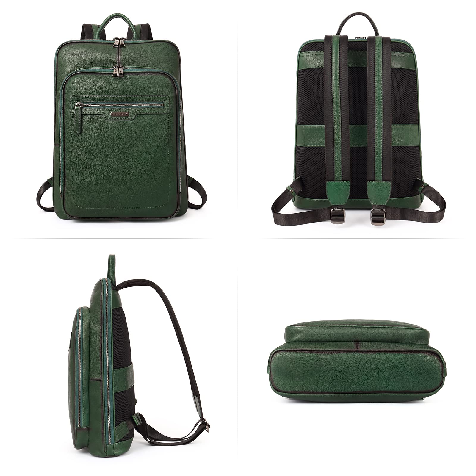 Foto 6 | Mochila Cluci De Piel Curtida Vegetal Para Portátil De 15,6 Pulgadas - Venta Internacional.