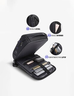 Foto 7 | Mochila Bange Para Laptop 15.6'' Modelo Bg-2517 Color Azul Celeste Repelente Al Agua