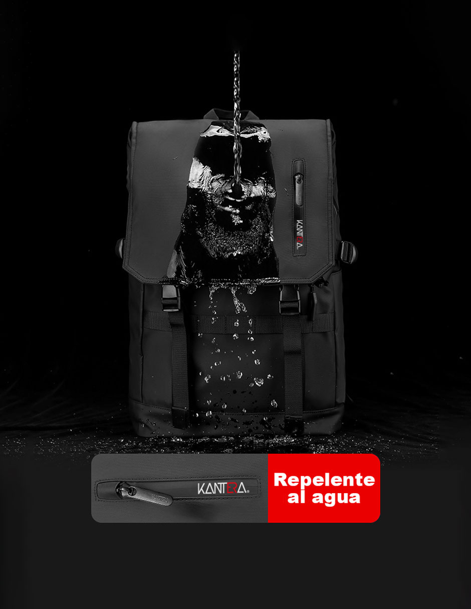 Foto 8 pulgar | Mochila para Laptop 15.6'' Kantera Ónix Negro Repelente Al Agua