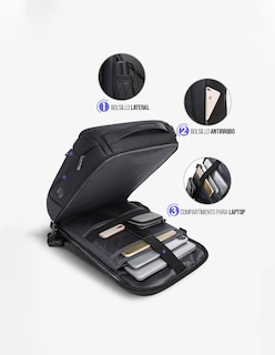 Foto 7 | Mochila Bange Para Laptop 15.6" Modelo BG-2517 Color Negro Repelente Al Agua