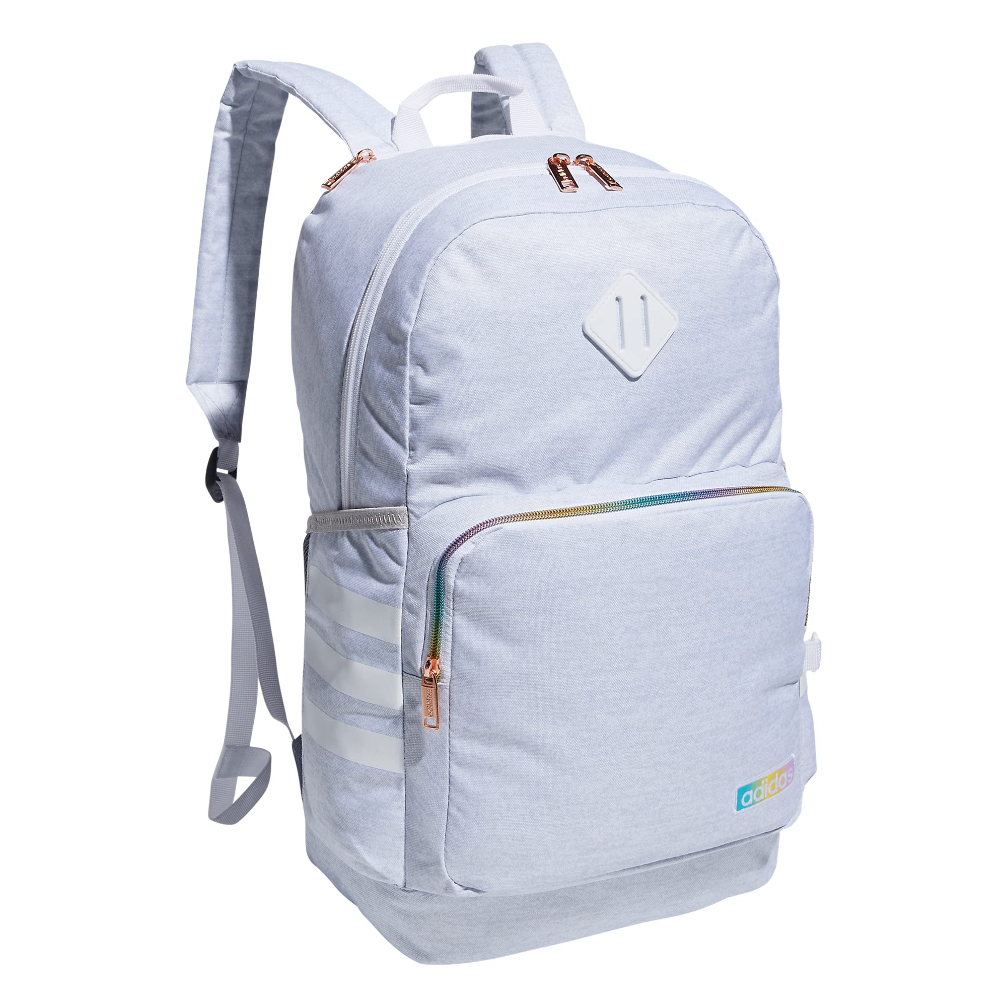 Mochila Adidas Classic De 3 Rayas, Duradera, Unisex, Blanca - Venta Internacional.