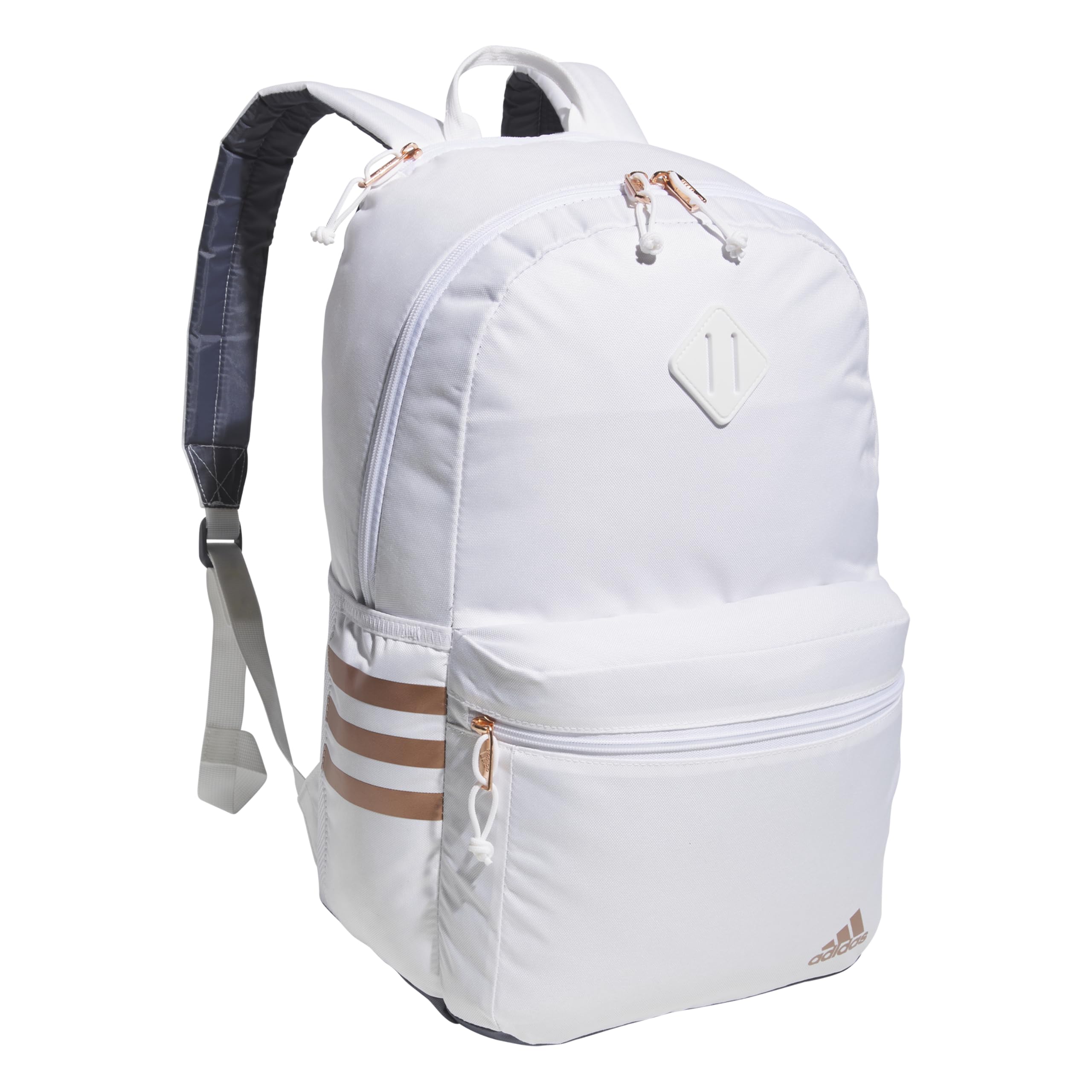 Mochila Adidas Classic De 3 Rayas Unisex Blanco/oro Rosa - Venta Internacional.