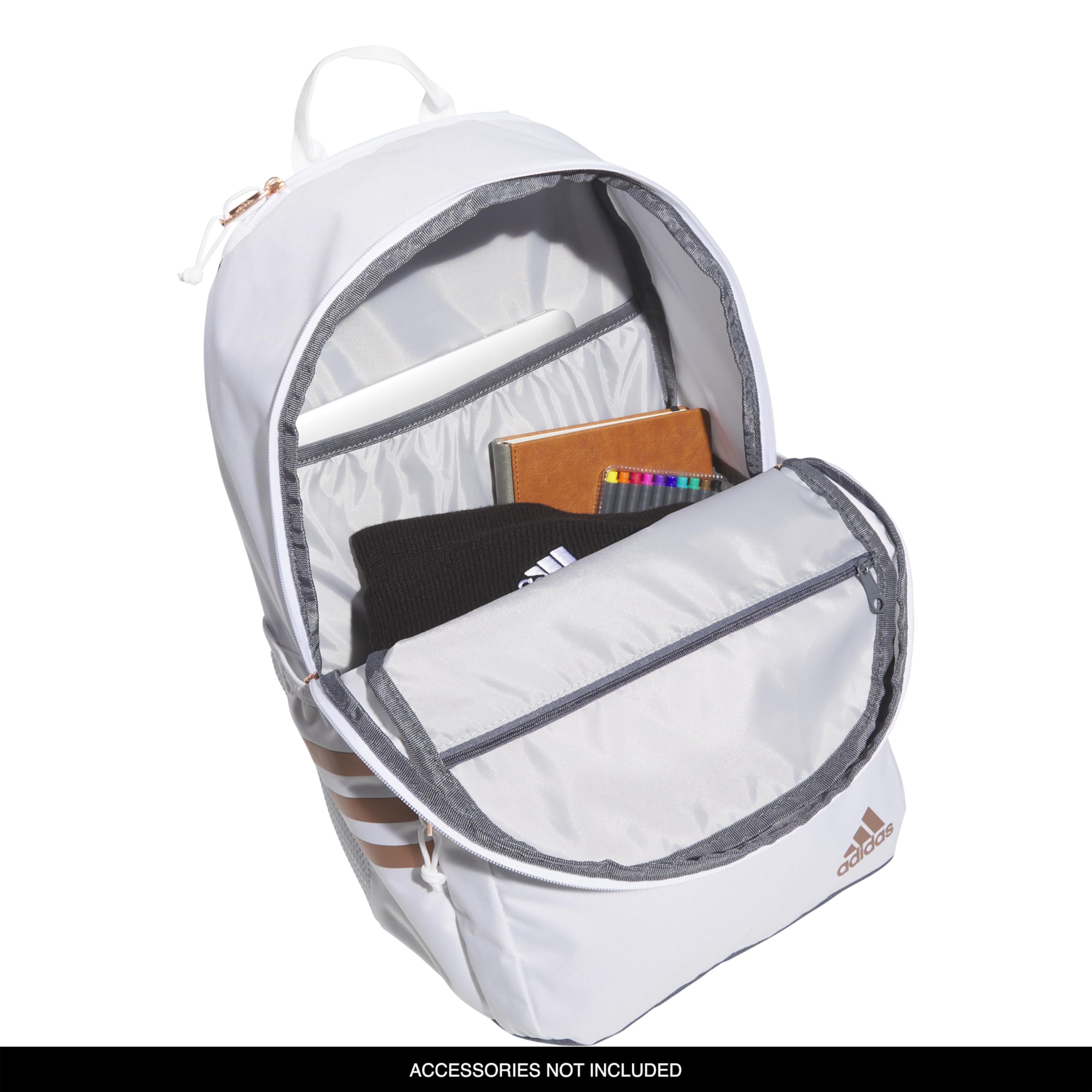 Foto 3 pulgar | Mochila Adidas Classic De 3 Rayas Unisex Blanco/oro Rosa - Venta Internacional.