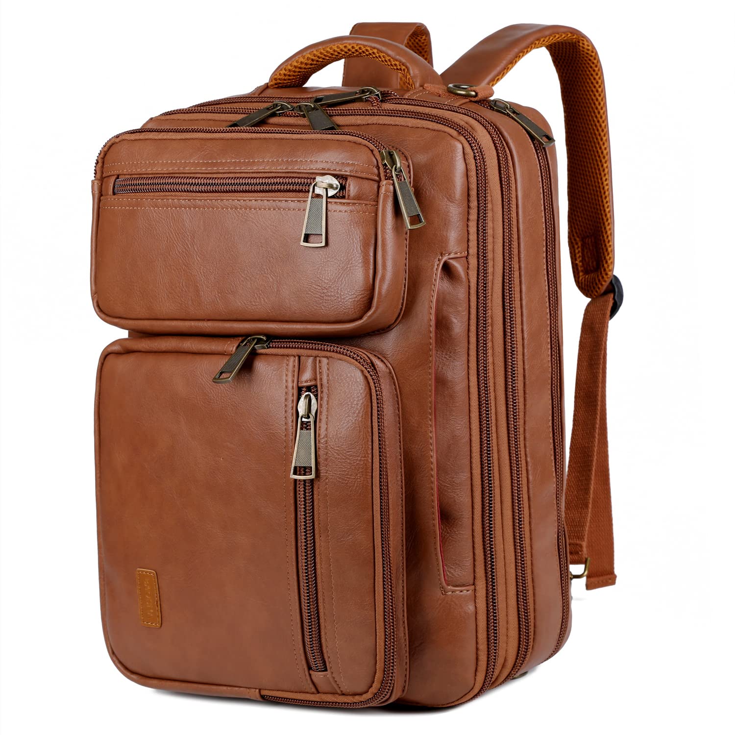 Foto 1 | Mochila Maletín Para Portátil Híbrido De 15,6 Pulgadas, Piel Vegana, Color Marrón - Venta Internacional.