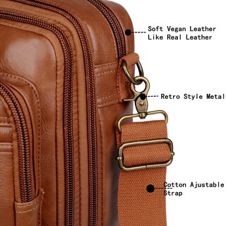 Foto 6 | Mochila Maletín Para Portátil Híbrido De 15,6 Pulgadas, Piel Vegana, Color Marrón - Venta Internacional.