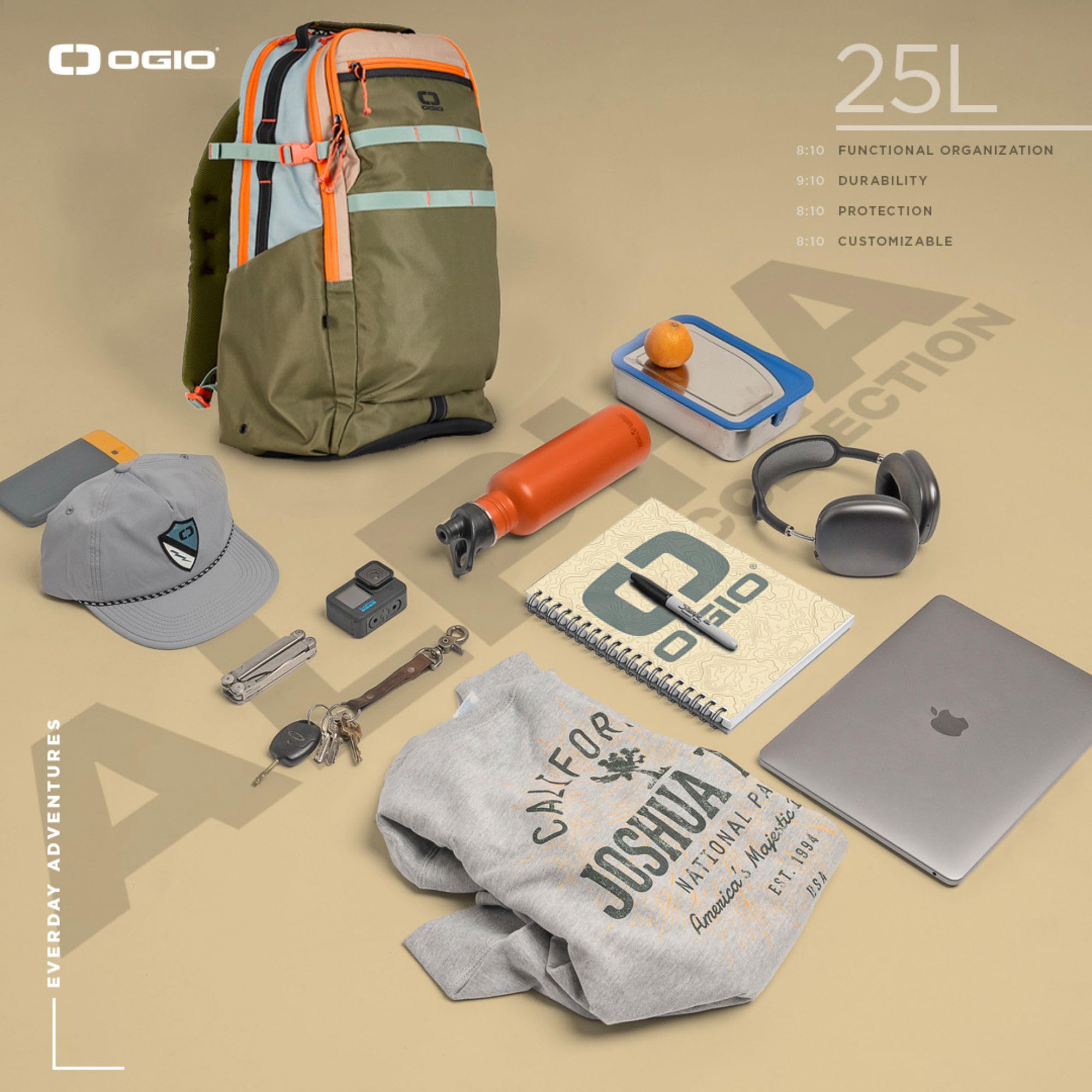 Foto 2 | Mochila Ogio Alpha 25, 25 L De Capacidad, Sage 22, Para Portátil De 17 Pulgadas - Venta Internacional.
