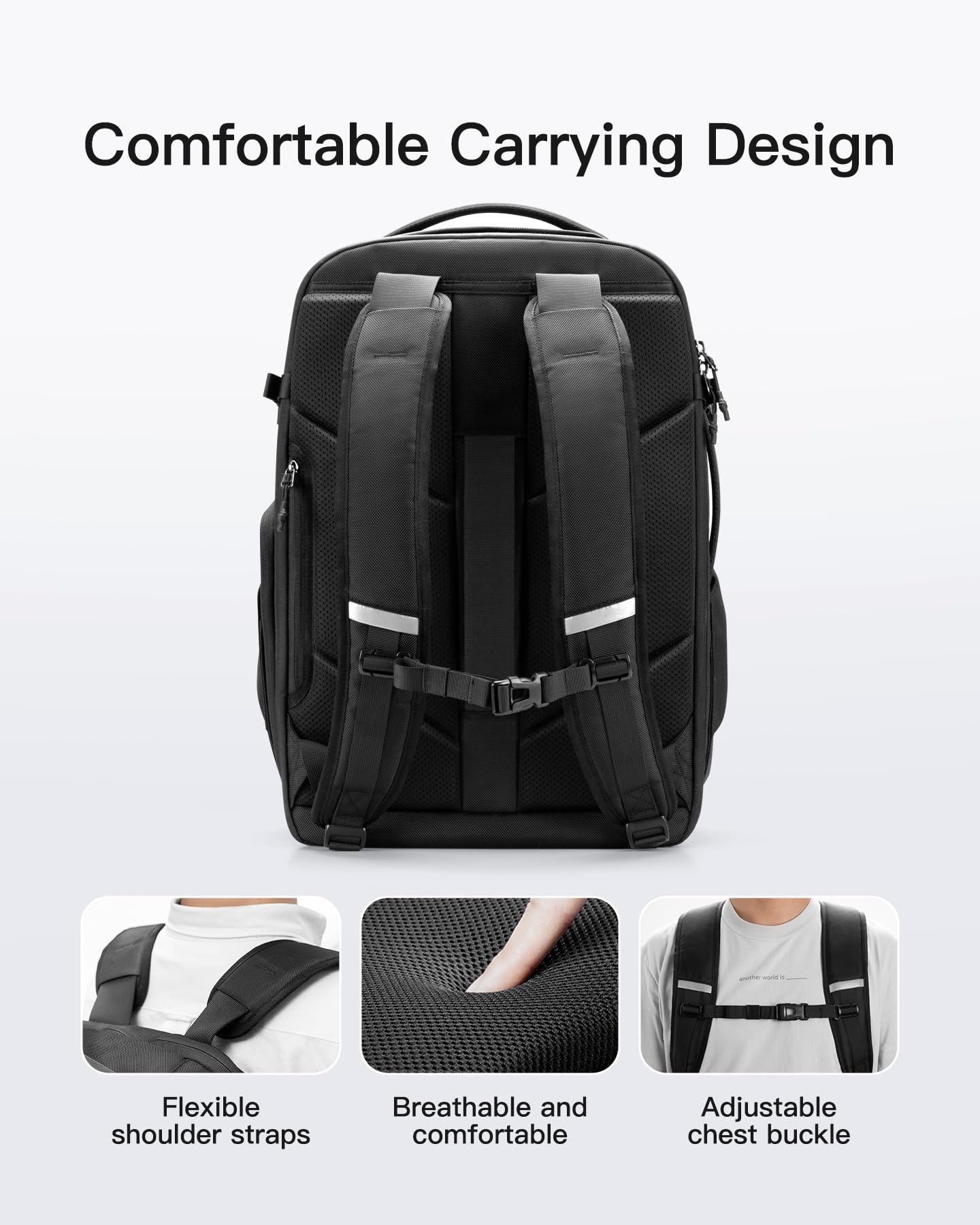 Foto 7 pulgar | Mochila Inateck Carry On Travel Para Portátil De Viaje De 40 Litros, 17 Pulgadas, Negra - Venta Internacional.