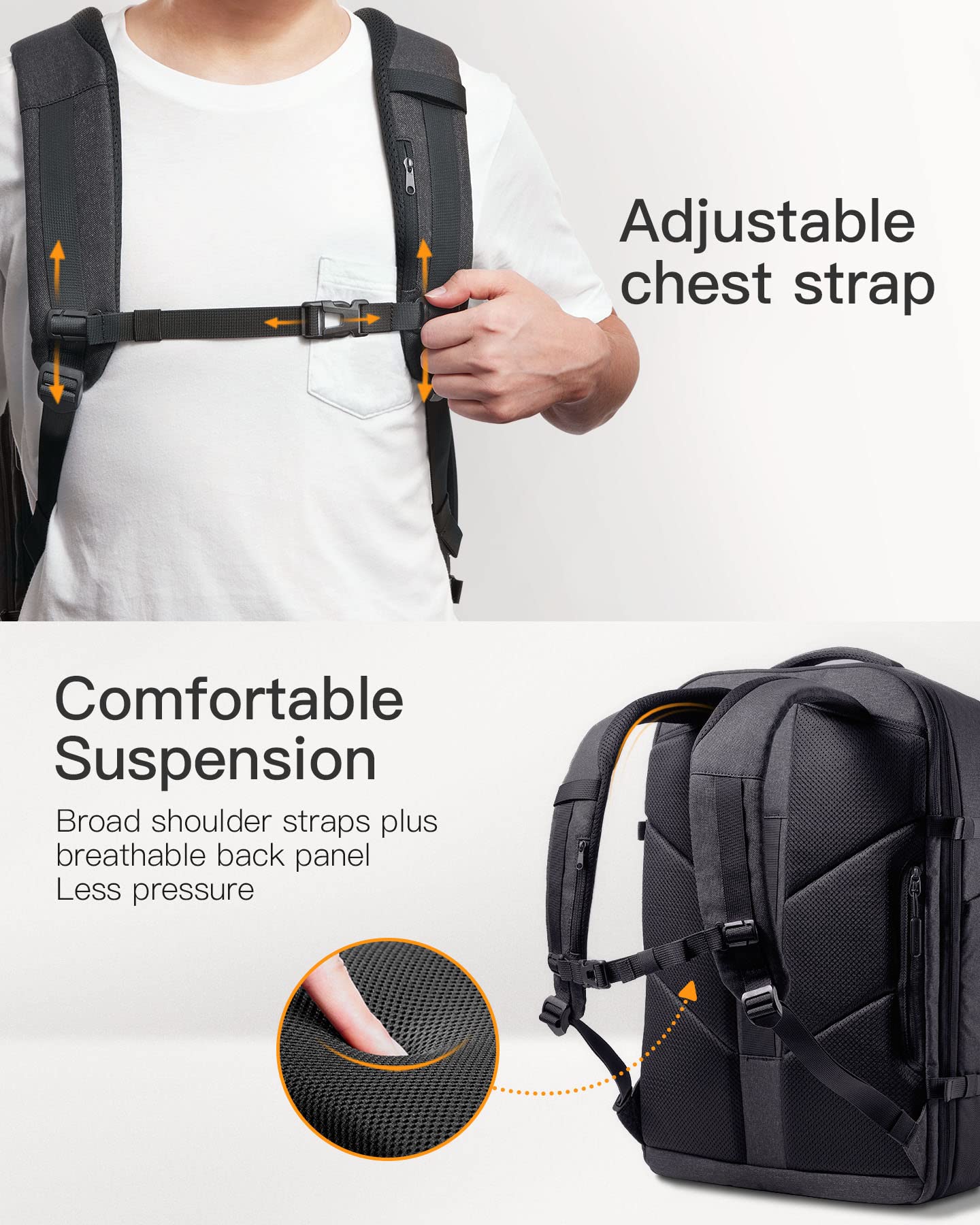 Foto 8 pulgar | Mochila Inateck Travel Carry On 38-46 L Para Portátil De 17,3'' - Venta Internacional.