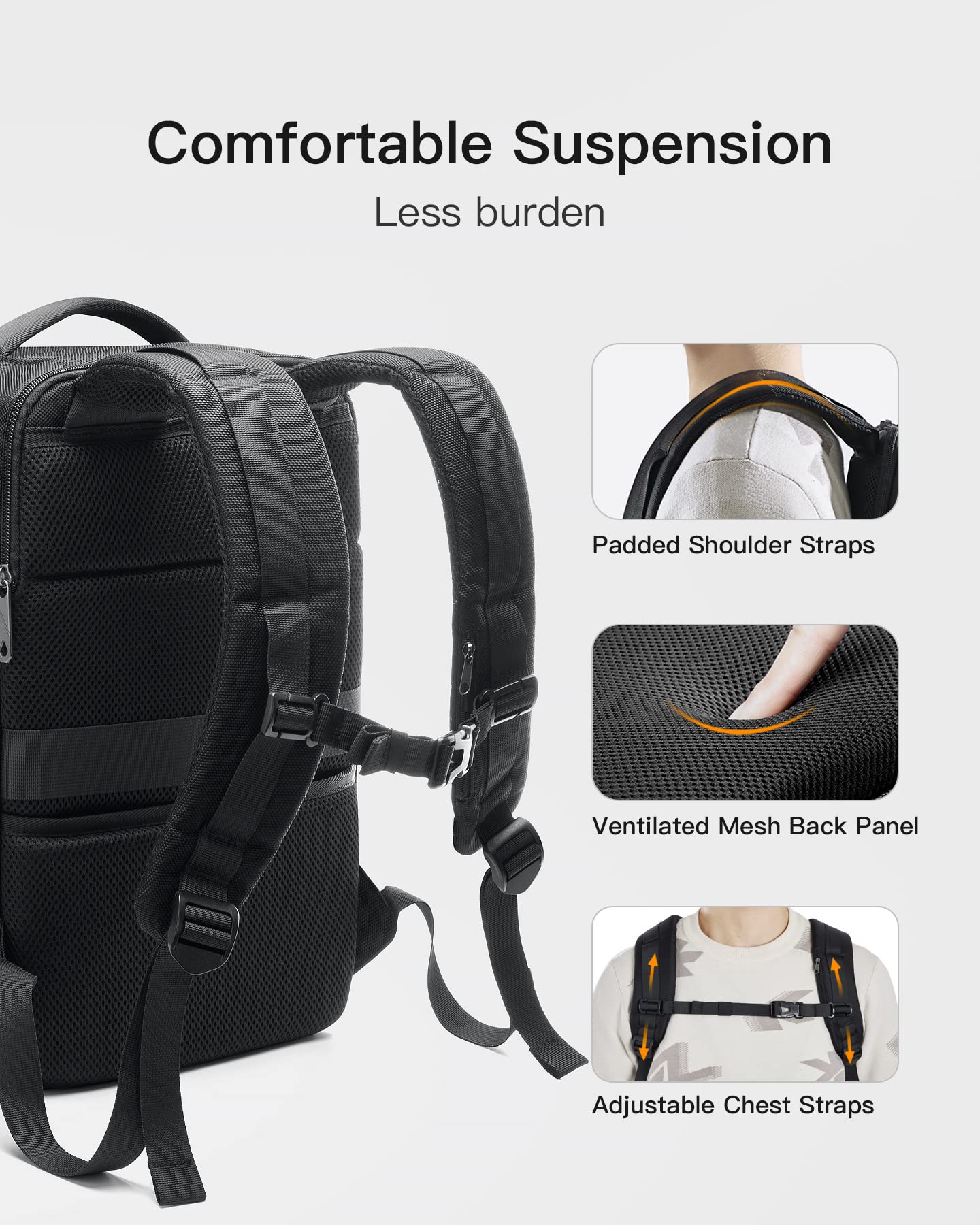 Foto 7 pulgar | Mochila Inateck 20 L Negro - Venta Internacional
